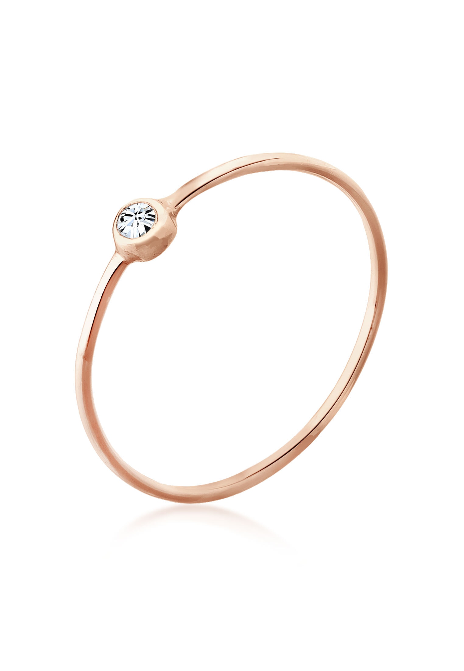 Elli Silberring »Ring Solitär Stapelring 925 Silber, mit Kristallen von Swarovski®«