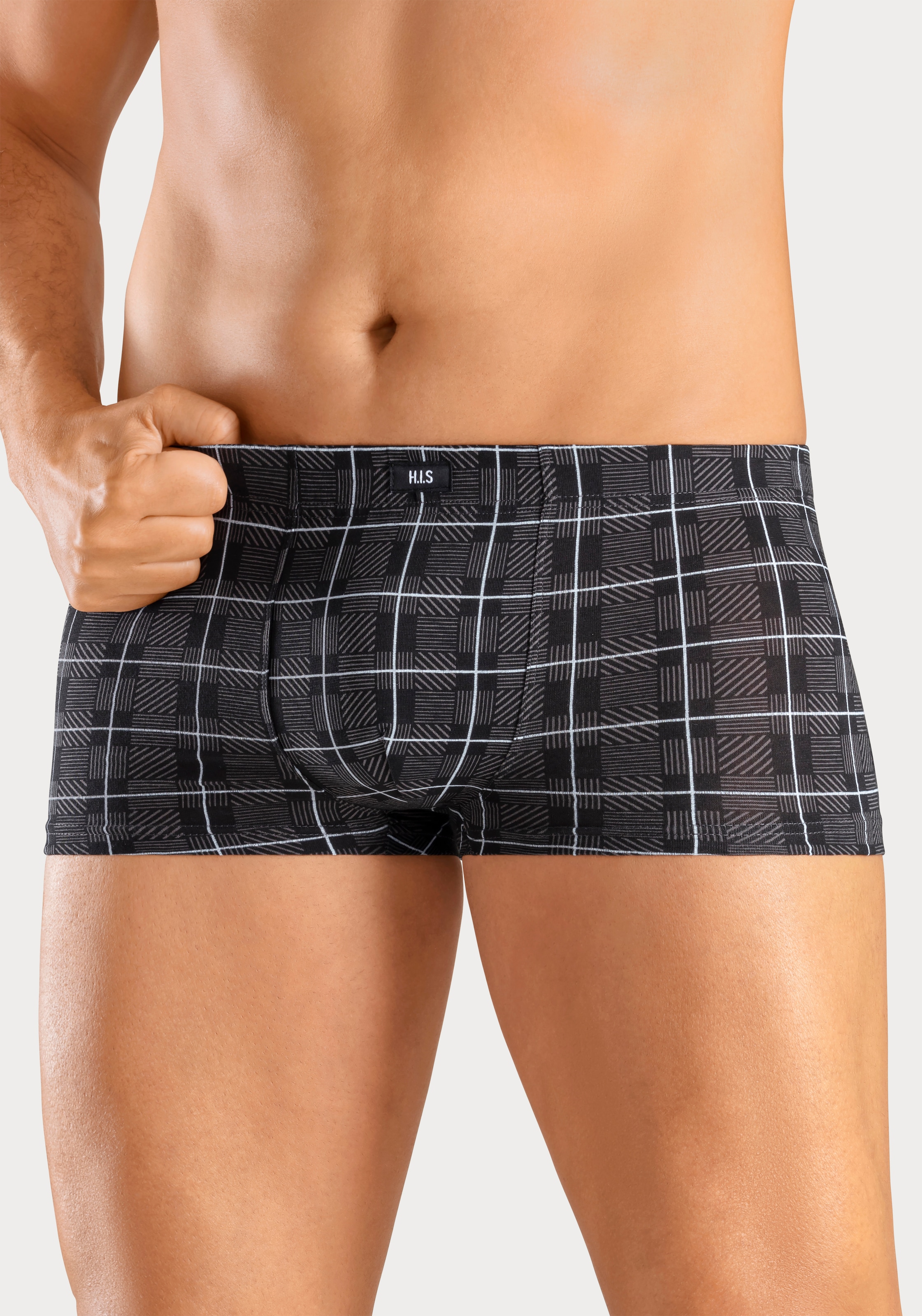 H.I.S Hipster, (Packung, 5 St.), knapp sitzende Boxershorts aus Baumwoll-Stretch