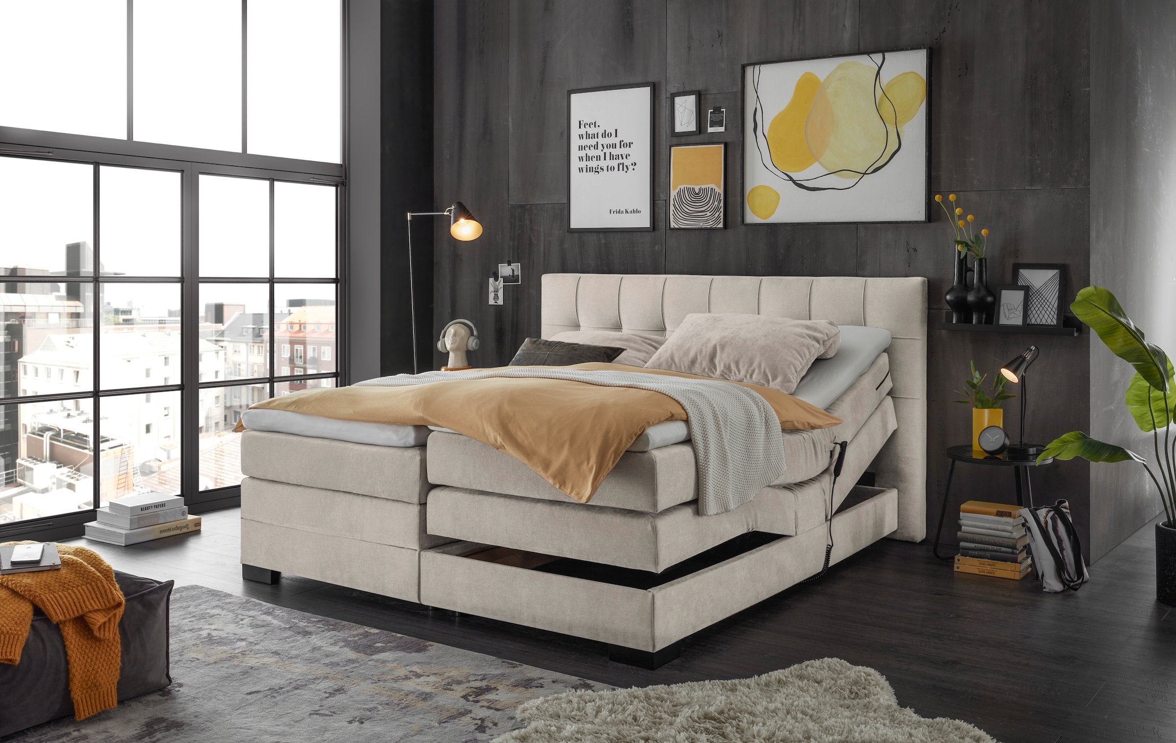 ED EXCITING DESIGN Boxspringbett »Talena«, inkl. Motor und Topper