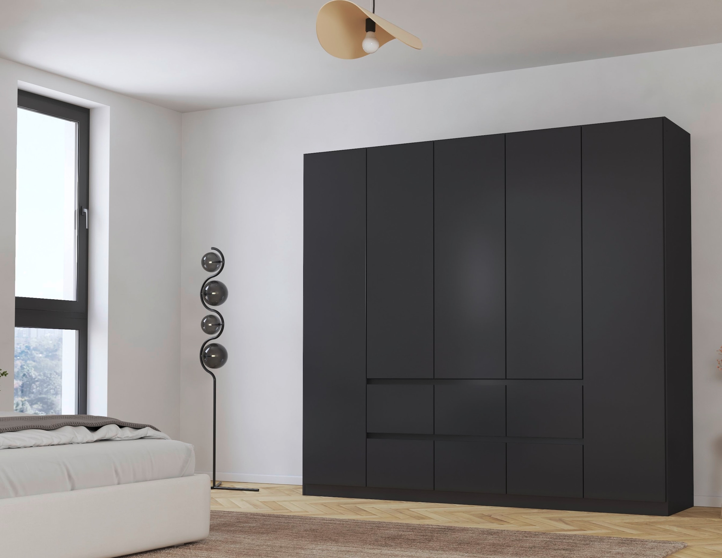 rauch Drehtürenschrank »Kleiderschrank Schrank Garderobe Garderobenschrank MAINZ«, grifflose Front, Außentüren mit Push-to-Open Funktion MADE IN GERMANY
