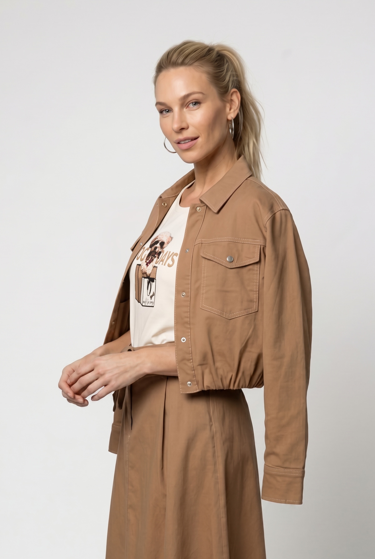 Monari Kurzjacke »Jacke Lyocellmix« ohne Kapuze Regular fit mit Knopfleiste