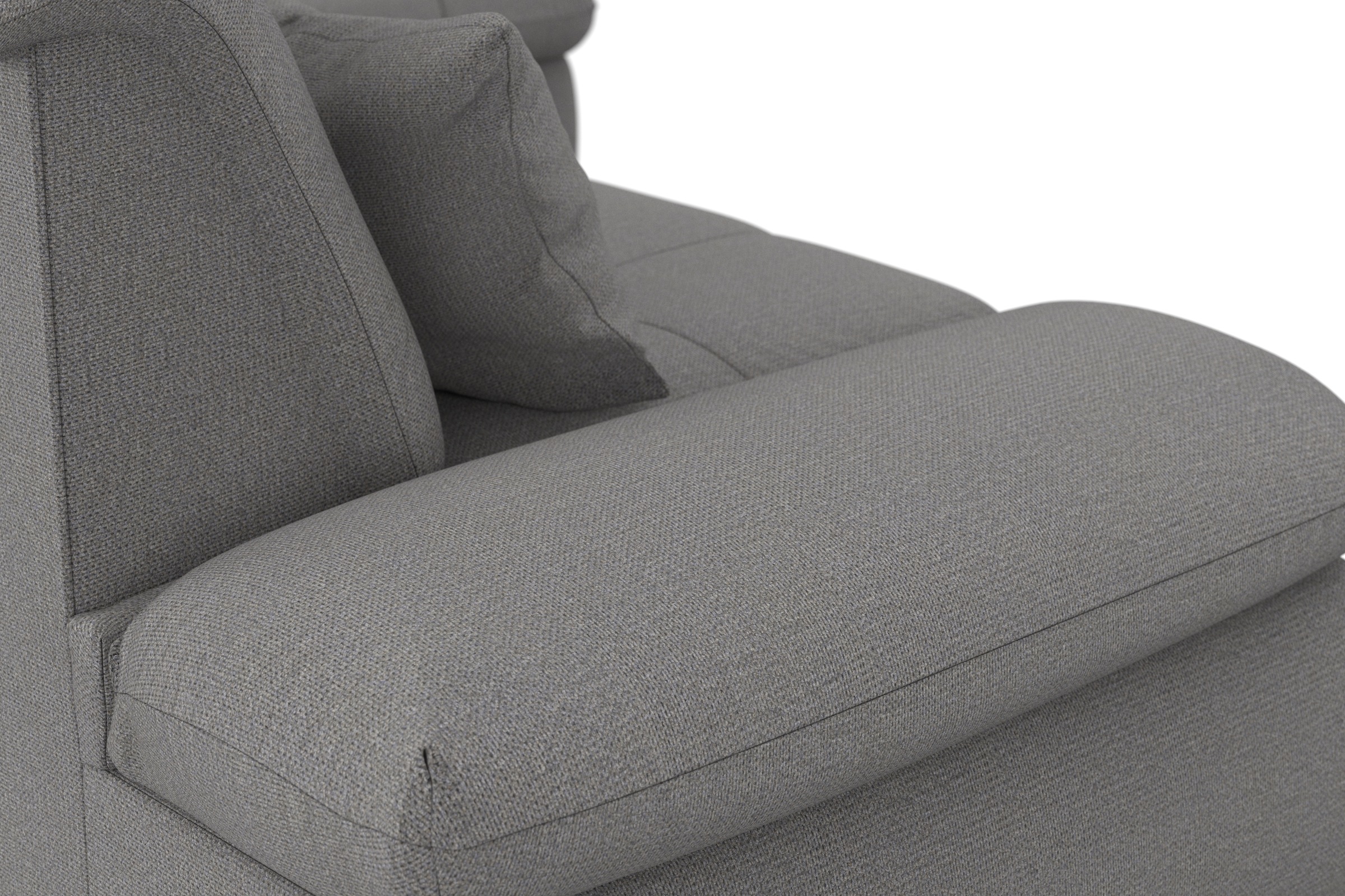 DOMO collection Ecksofa »Moric, L-Form, XXL-Sofa - Breite 300cm«, wahlweise mit Bettfunktion und Armteilverstellung, dunkelgrau