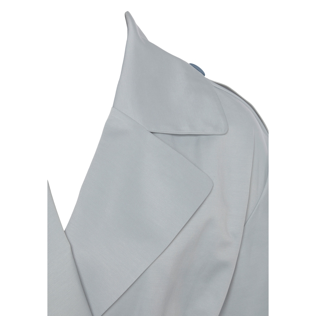 LASCANA Trenchcoat, (mit Taillengürtel), in Kurzform, moderner Kurzmantel mit Taschen