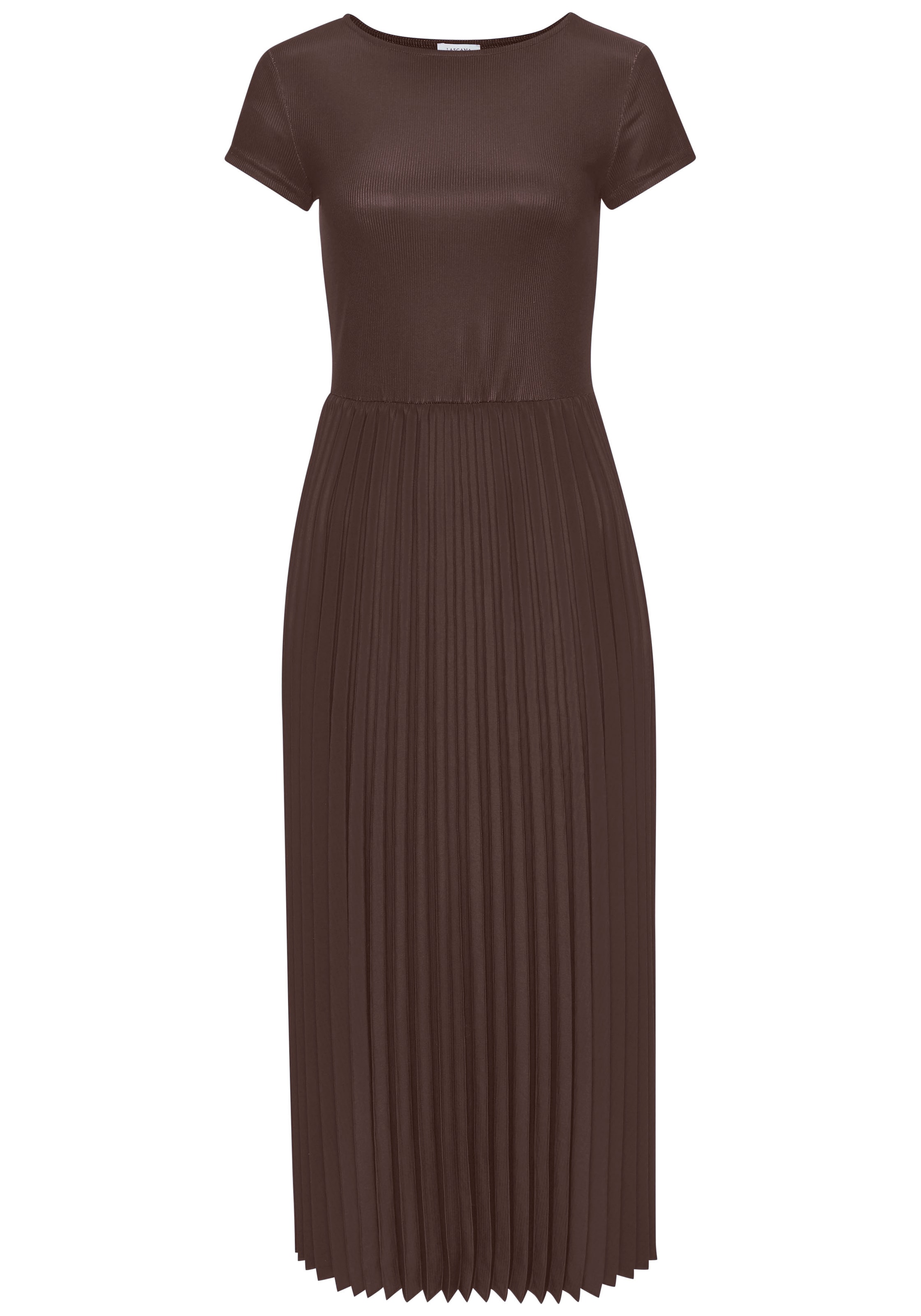 LASCANA Midikleid, mit Plisseerockteil, Basic, modisch