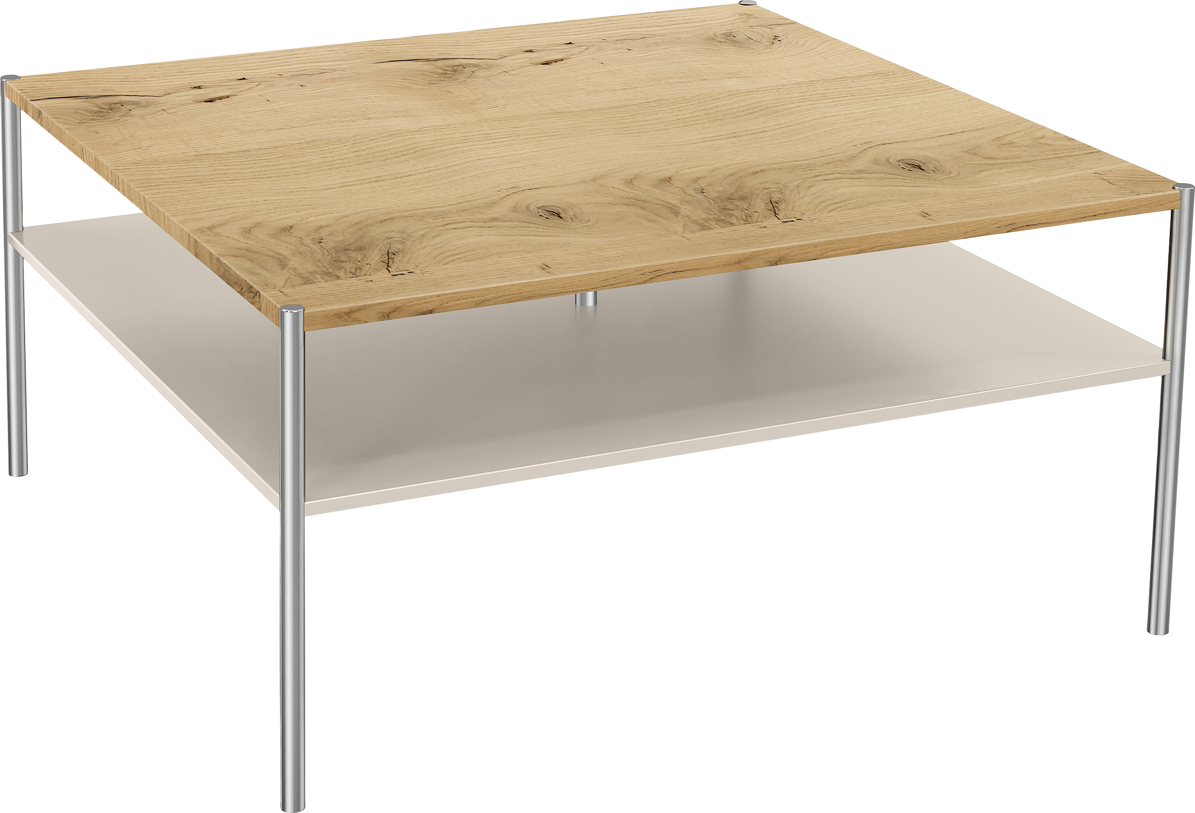 Couchtisch »CT518«, mit Ablageplatte in Lack, Metallgestell, hochwertiges Echtholzfurnier