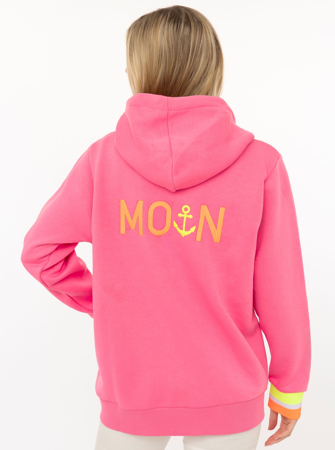 Zwillingsherz Kapuzensweatjacke »"Rahel"« Langarm, Kapuze, Reißverschluss, modisch, Schriftzug, Taschen