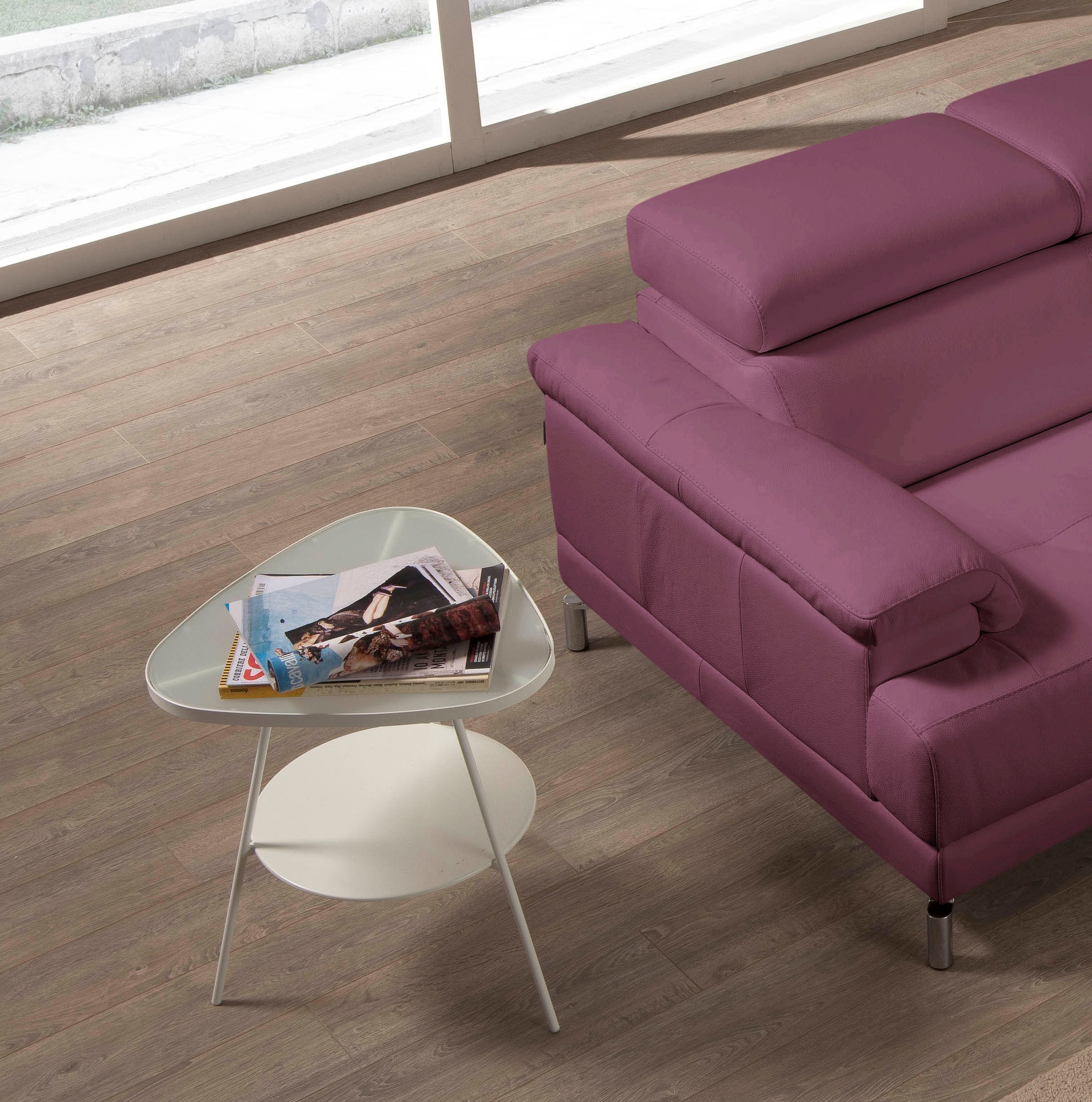 Egoitaliano Ecksofa »Soul, Design und Sitzkomfort auf hohem Niveau, tolle Details, L-Form«, mit Recamiere, inkl. Kopfteilverstellung