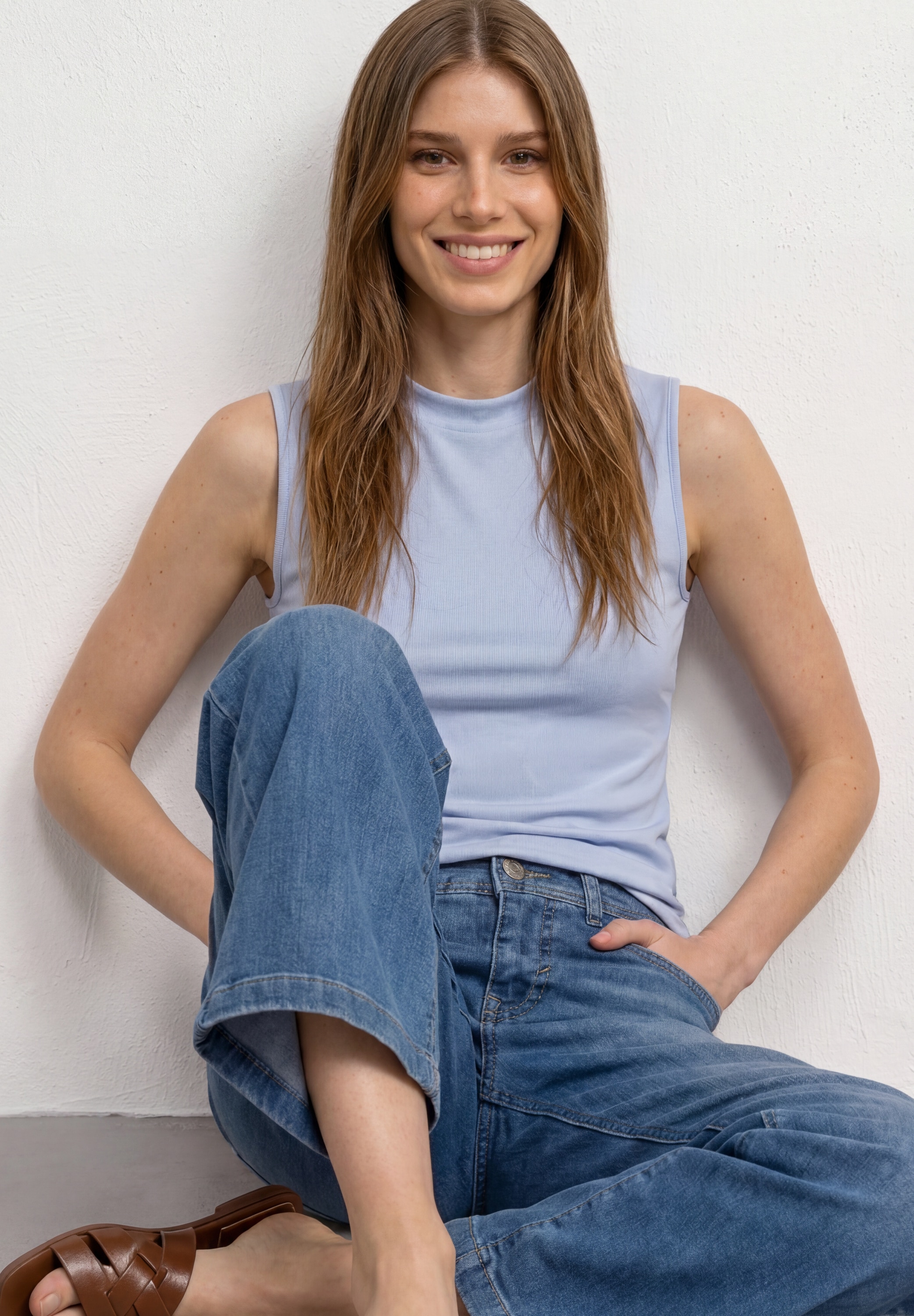 STREET ONE Shirttop Sommertop im Silk-Look mit Turtle Neck