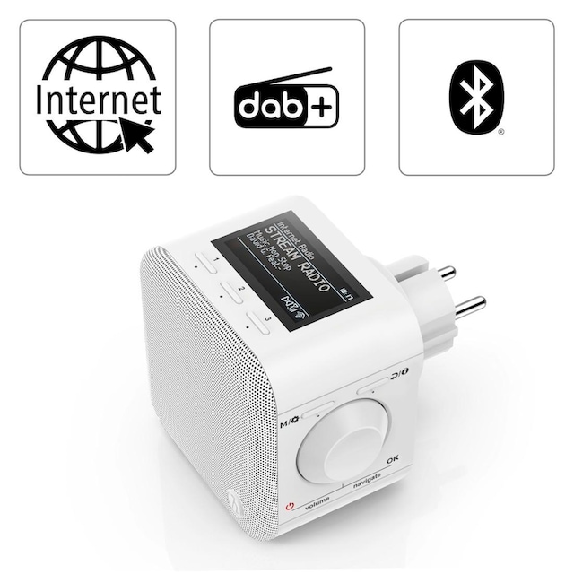Hama Digitalradio (DAB+) »Internetradio Digitalradio m. Stecker  WLAN/Bluetooth/DAB+Spotify+App«, (WLAN-Bluetooth Digitalradio (DAB+)-FM- Tuner-Internetradio 5 W) jetzt im OTTO Online Shop