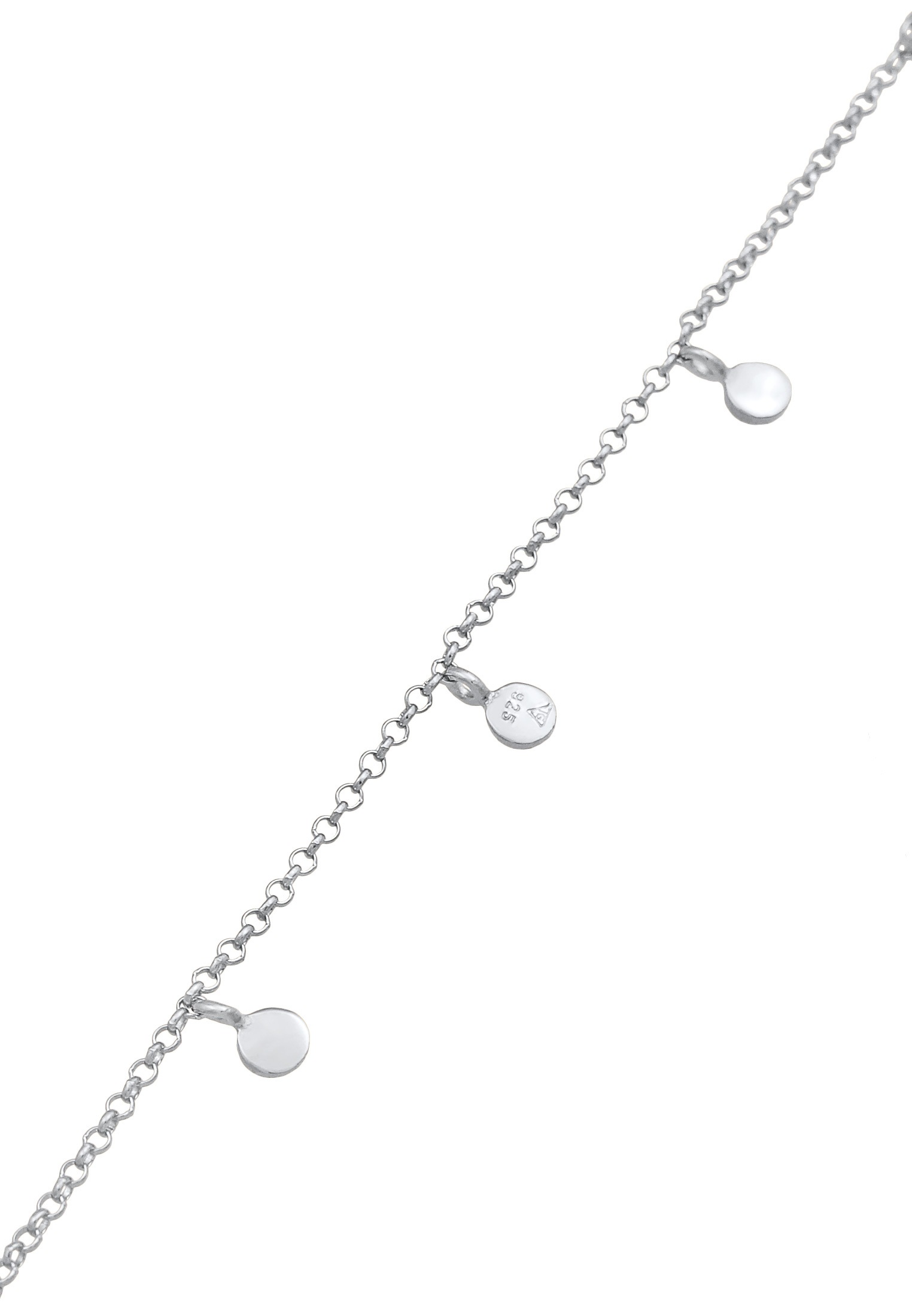 Elli Kette mit Anhänger »Halskette Plättchen Coin Rund Matt Struktur 925 Silber«