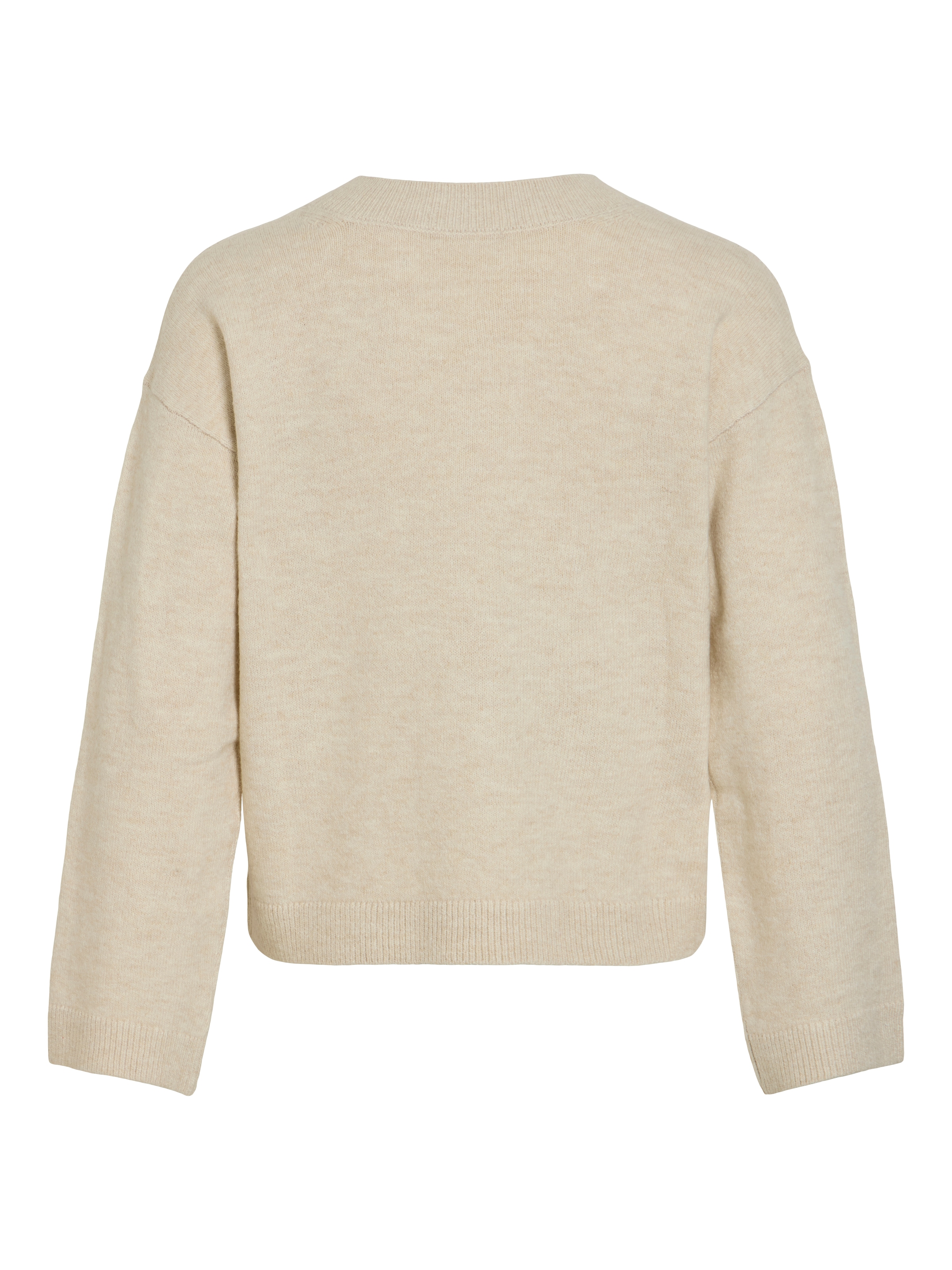 Vila Strickpullover »VILIGA L/S REV V-NECK KNIT TOP - NOOS« Materialmix, regular fit