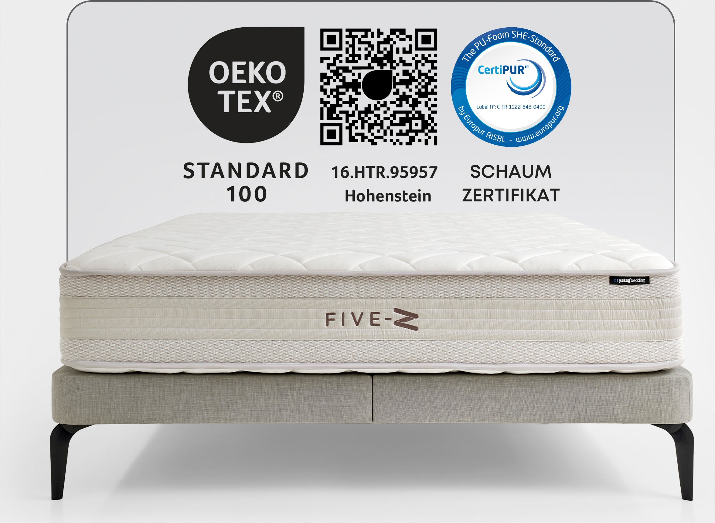 Yatas Bedding Taschenfederkernmatratze »Taschenfederkernmatratze Five-Z Visco, H3, 30 cm hoch« 30 cm hoch 2 Stk. tlg.