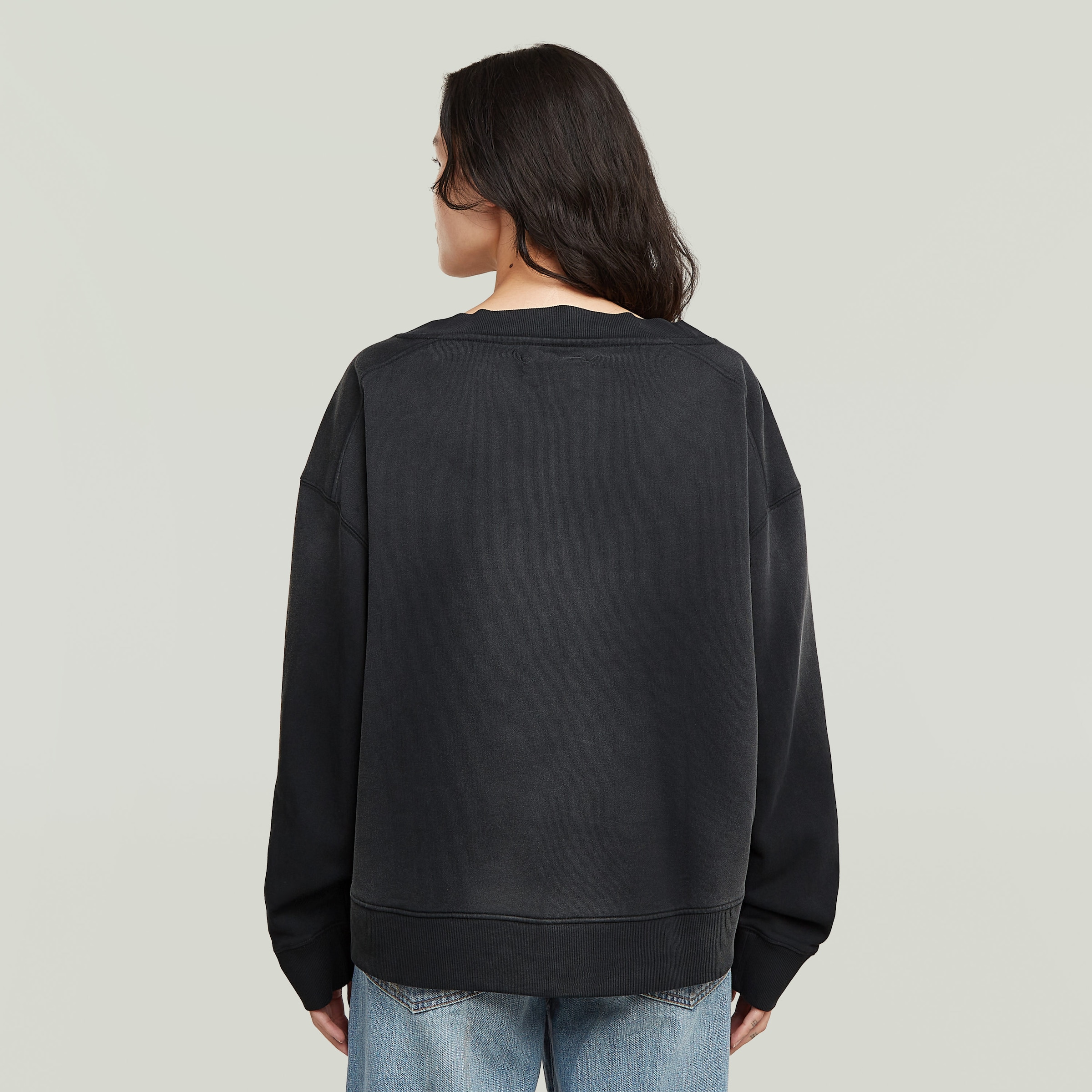 G-STAR Sweatshirt »Sun faded V-Neck Loose Wmn«, mit V-Ausschnitt
