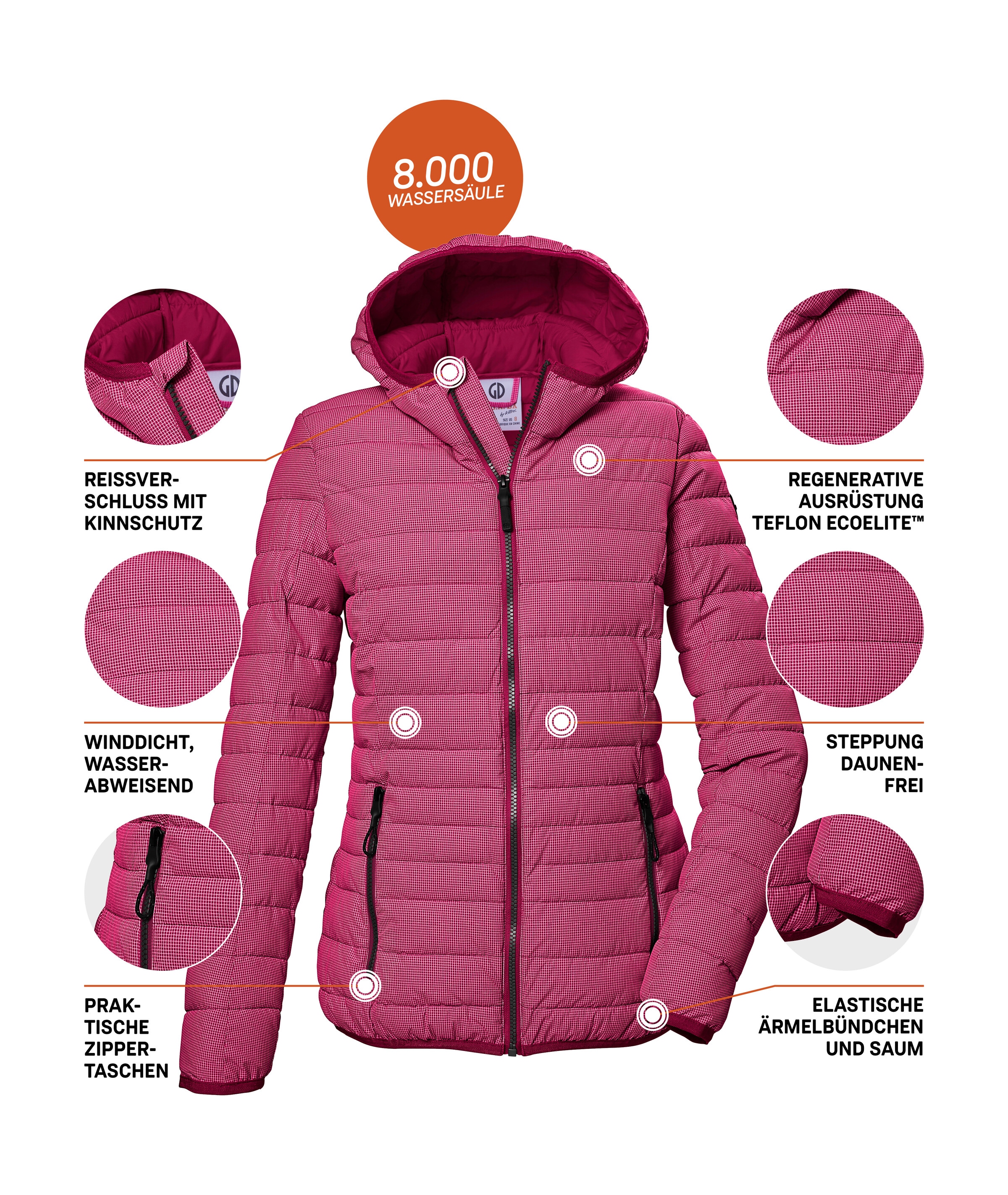 G.I.G.A. DX by killtec Steppjacke »GS 65 WMN QLTD JCKT« Leichte Steppjacke: wasserabweisend, winddicht, elastische Bündchen