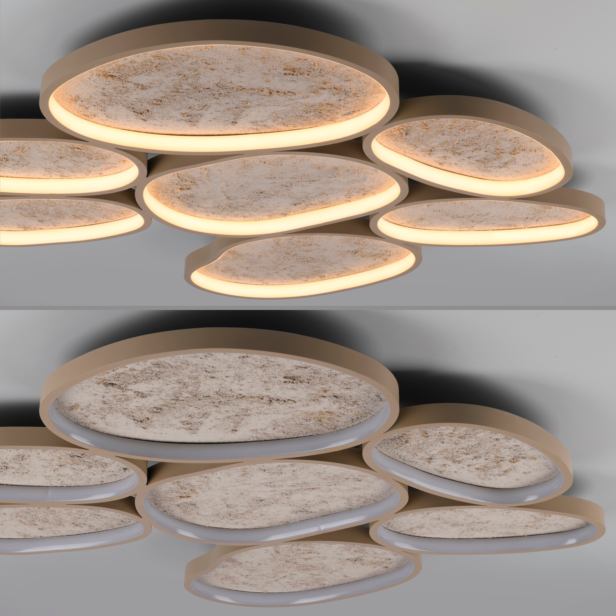 JUST LIGHT LED Deckenleuchte »MOONBRAKER« LED-Board 1 Stk. Warmweiß Dimmbar, Memoryfunktion, 3000K Leuchtmittel