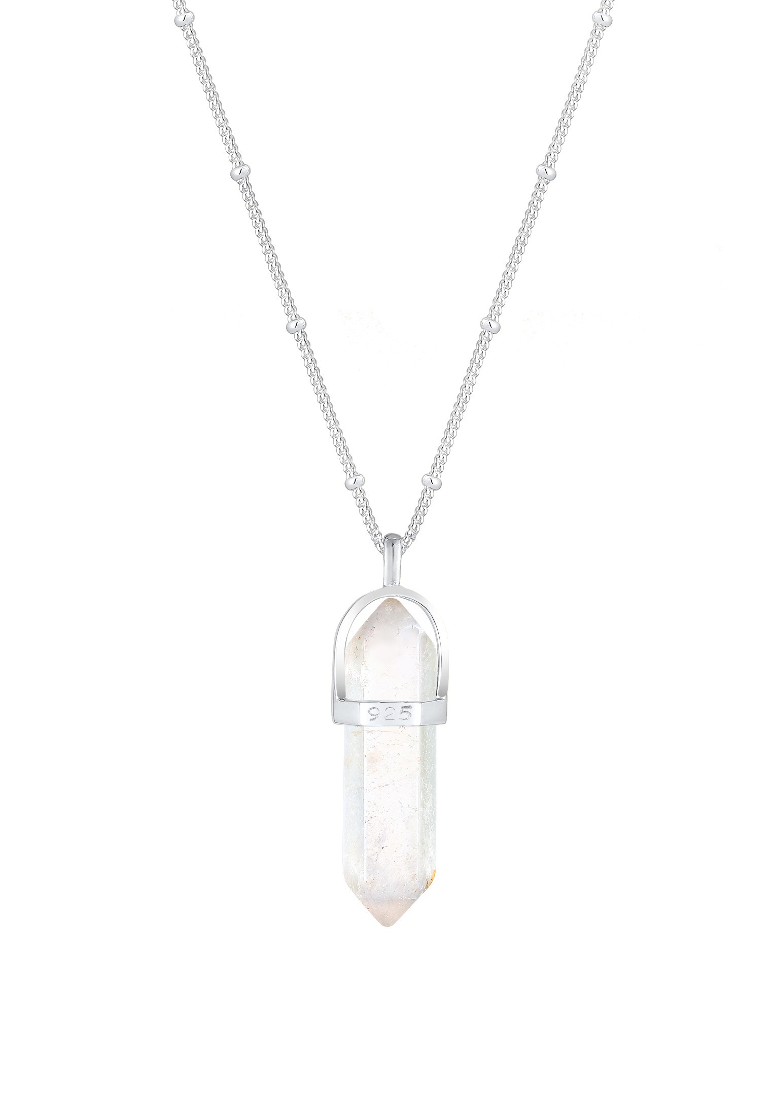 Elli Silberkette »Halskette Stein Quarz Weiß 925 Sterling Silber«