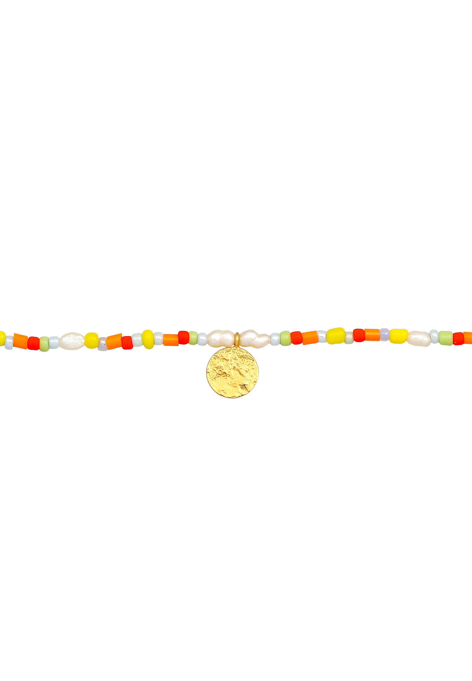 Elli Silberkette »Halskette Choker Plättchen Glas Beads Boho Style 925 Silber«