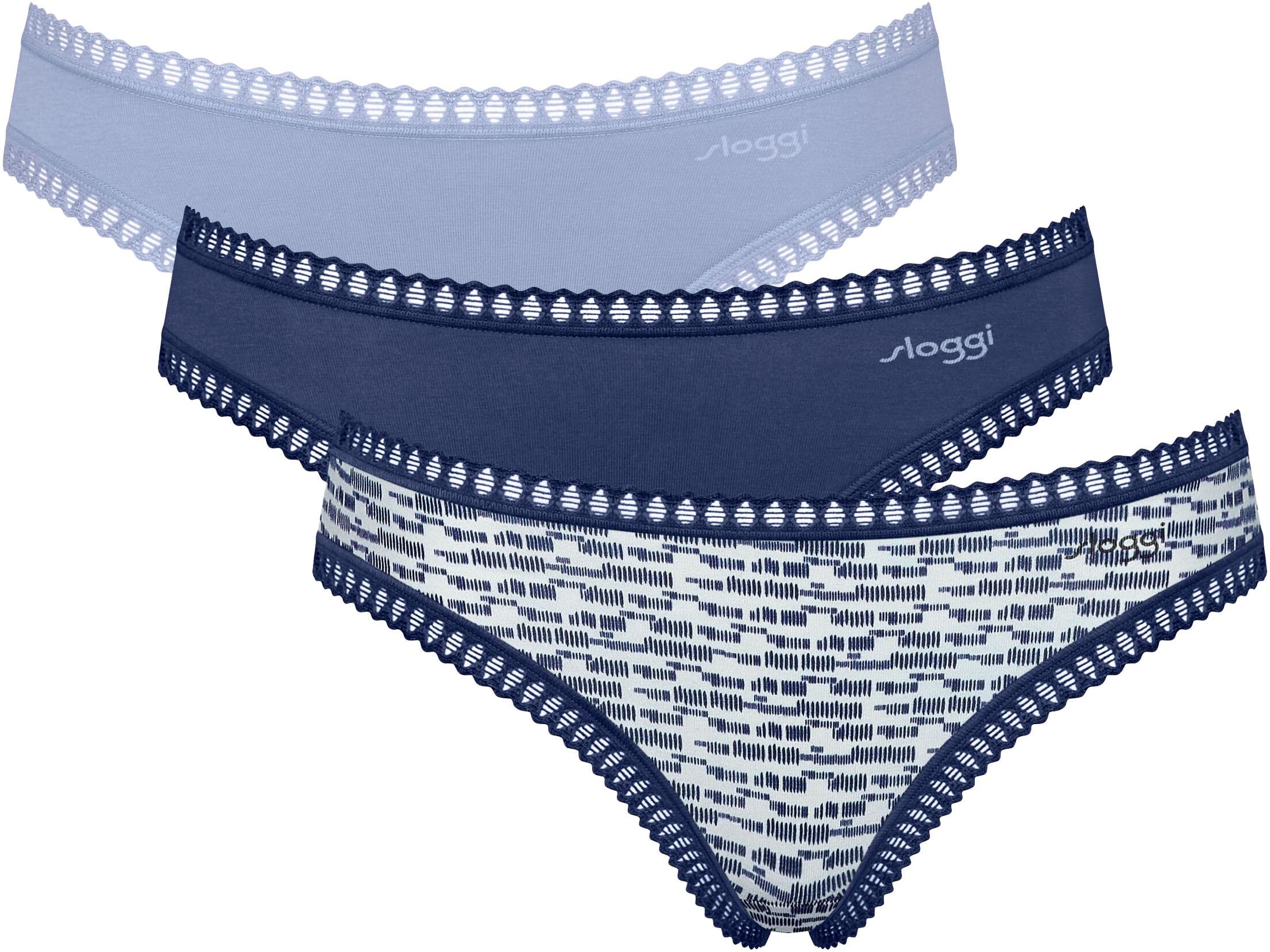 sloggi Panty »GO Crush Mini C3P«, (3er Pack), Spitzendetails