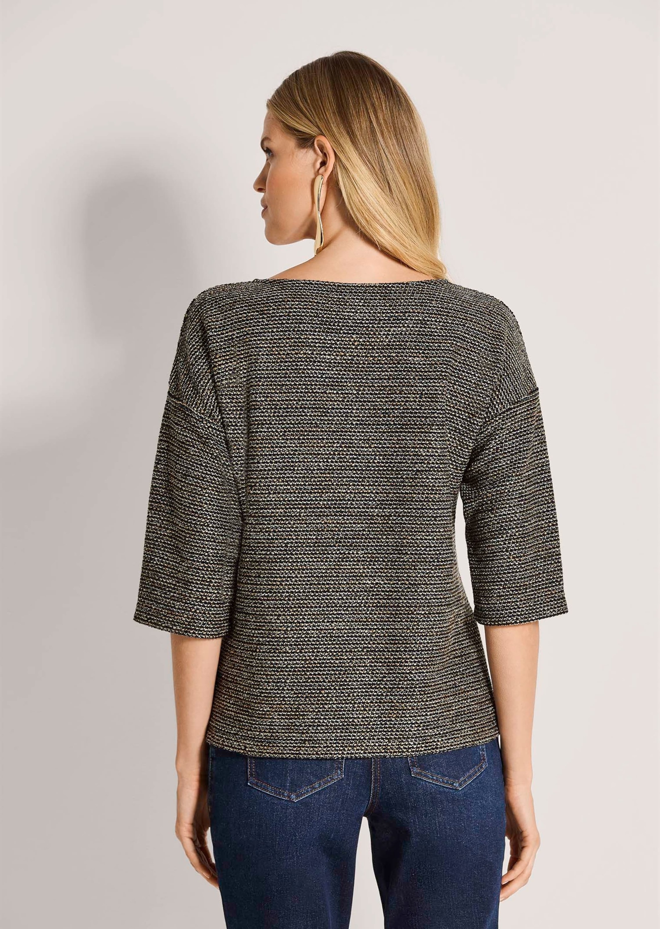 MADELEINE Langarmshirt »Shirt Sweatshirt mit Halbarm, Glanzgarn« Leicht schimmernde Garnverarbeitung