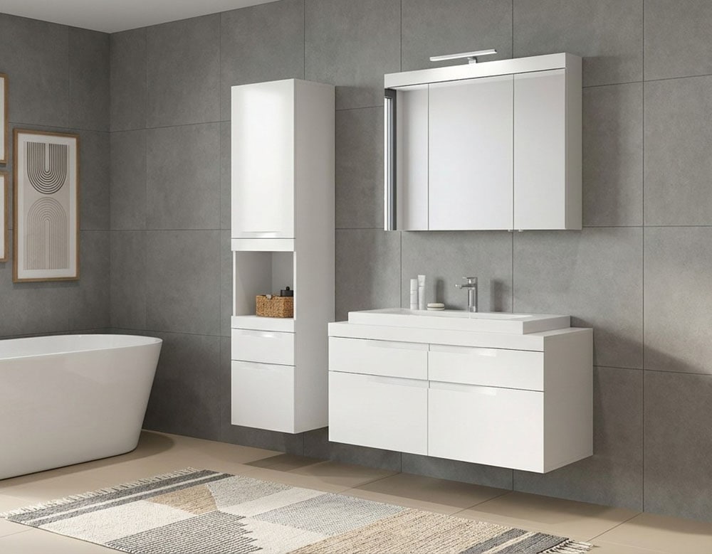 OTTO home Badmöbel-Set »MAOI, 3-tlg. Badkombi, hochwertige MDF Front, optional mit Beleuchtung«