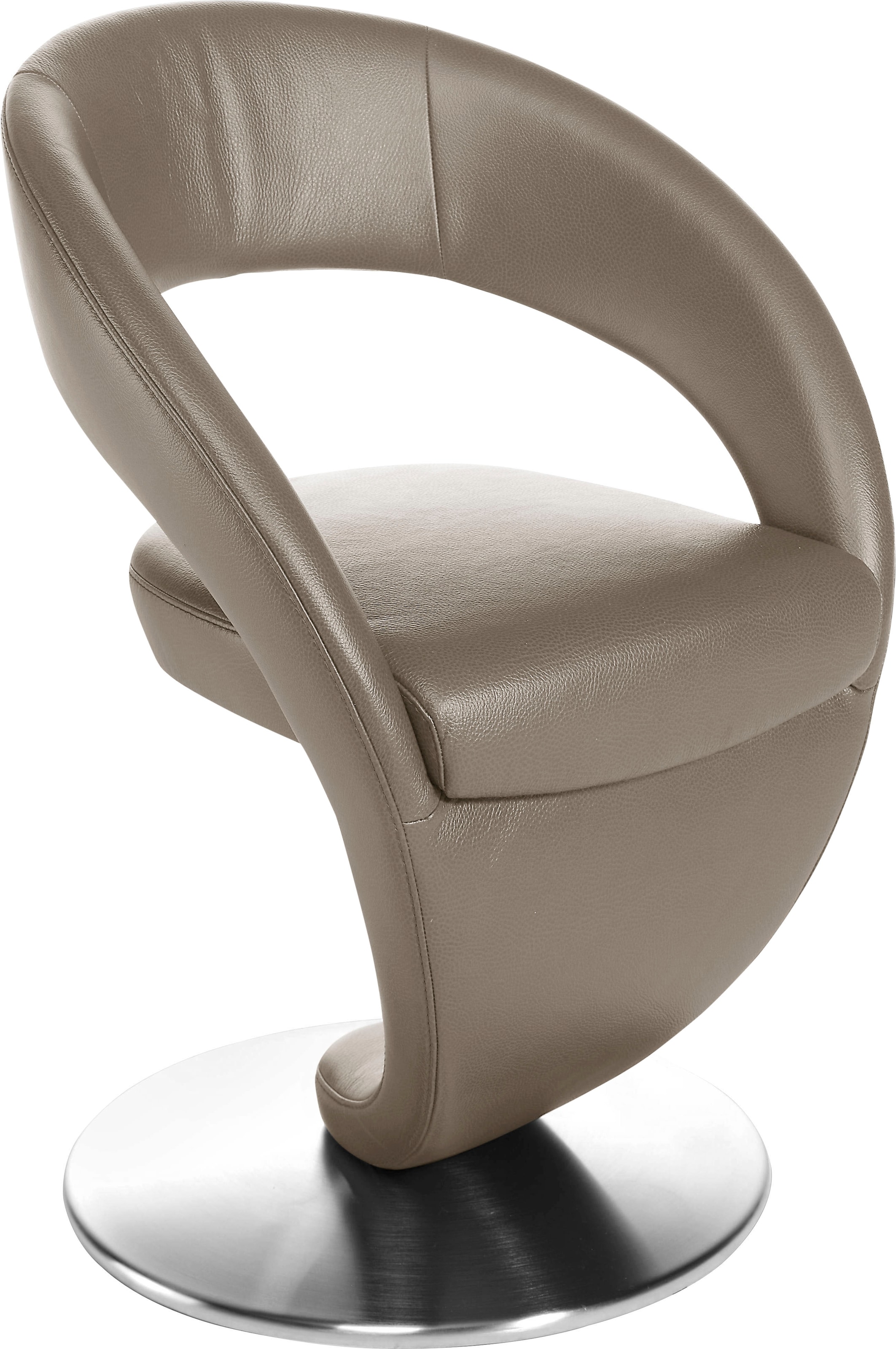 K+W Komfort & Wohnen Drehstuhl »Wave«, Design-Drehstuhl, Drehteller in Edelstahloptik