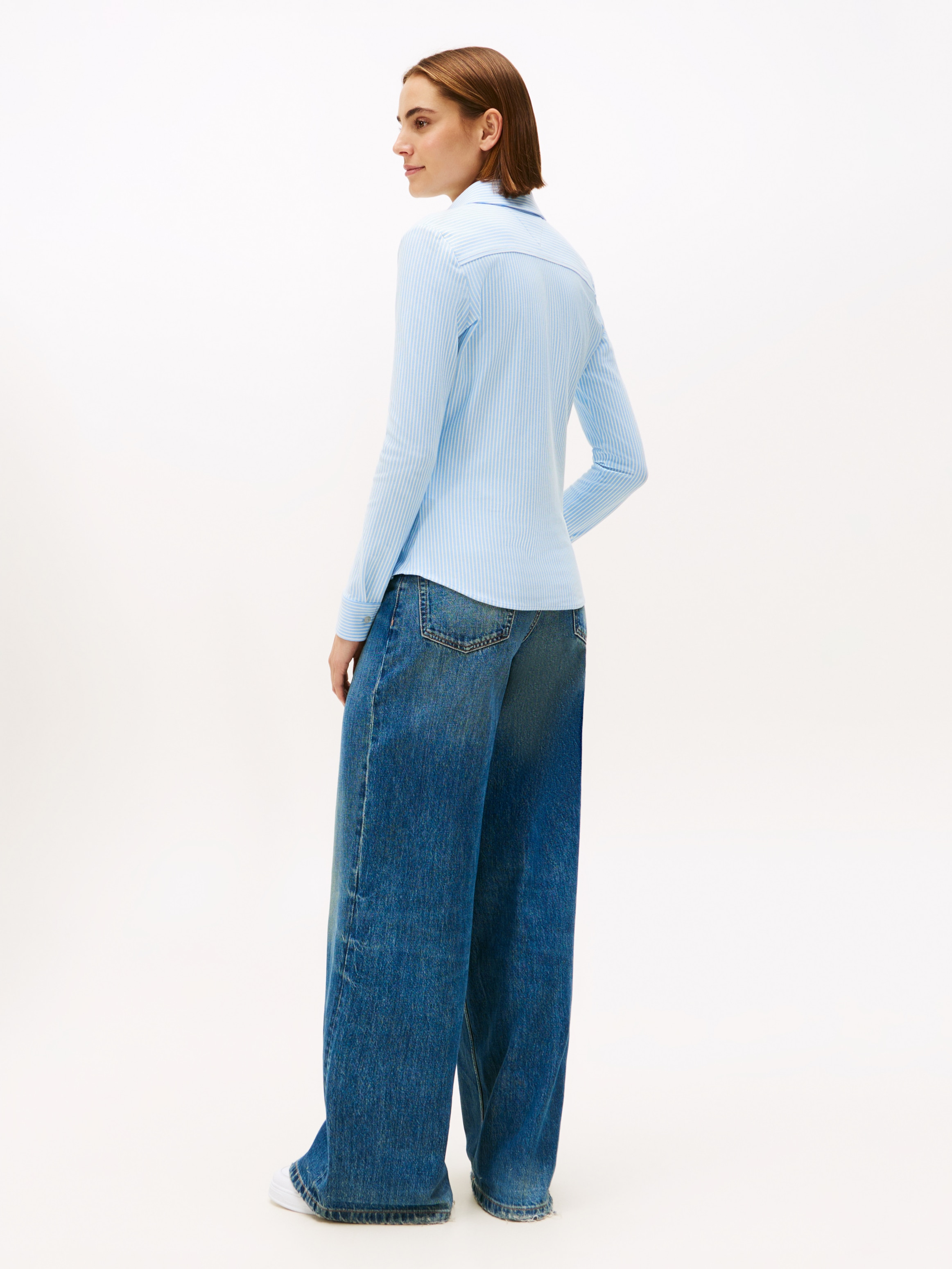 Tommy Hilfiger Poloshirt »1985 SLIM PIQUE BTN DOWN LS mit Polokragen und Label«, Baumwollmischung, slim fit
