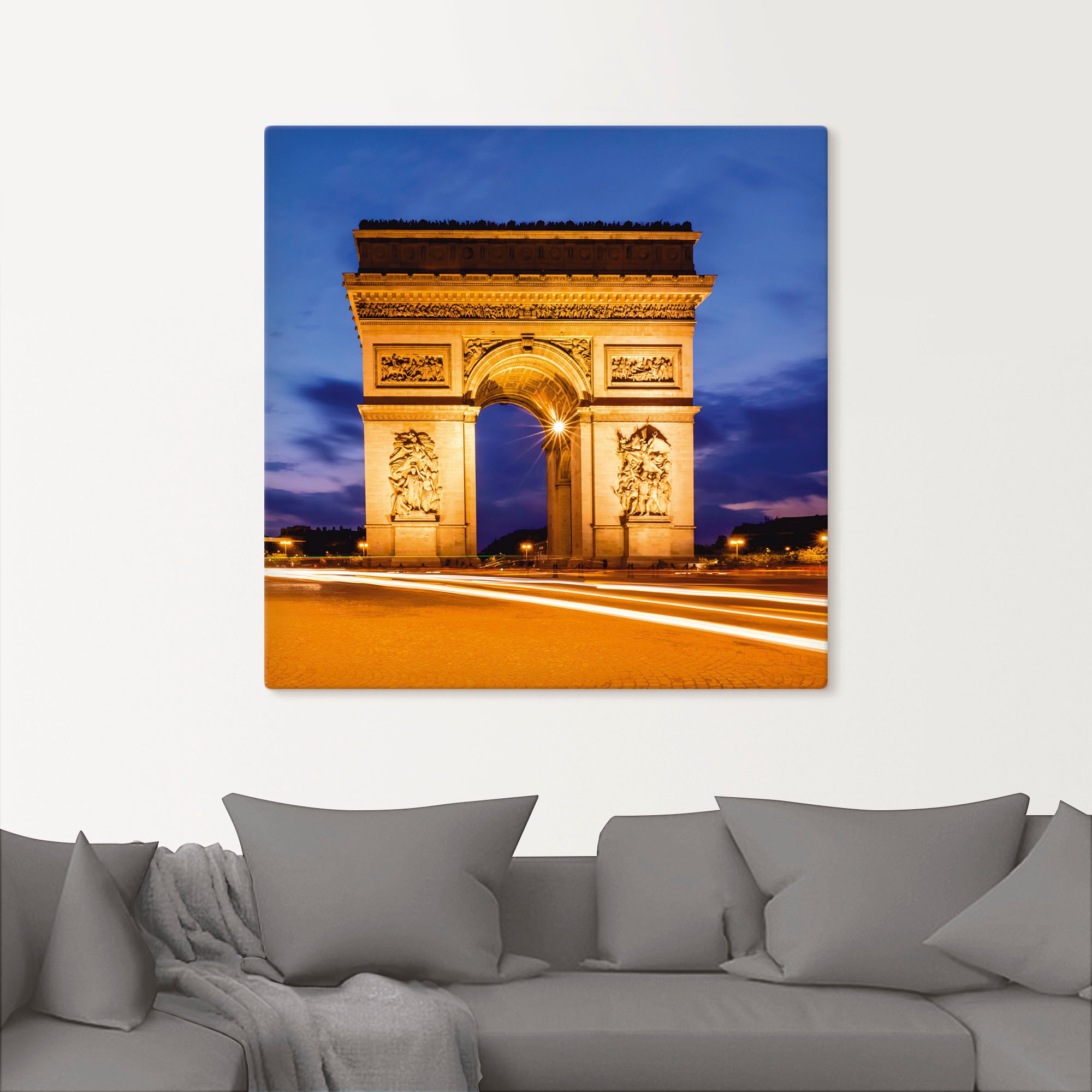 (1 Wandbild Alubild, bei Gebäude, Abend«, Leinwandbild, Wandaufkleber in kaufen »Paris Poster OTTO Triumphbogen oder Größen versch. als am Artland St.),