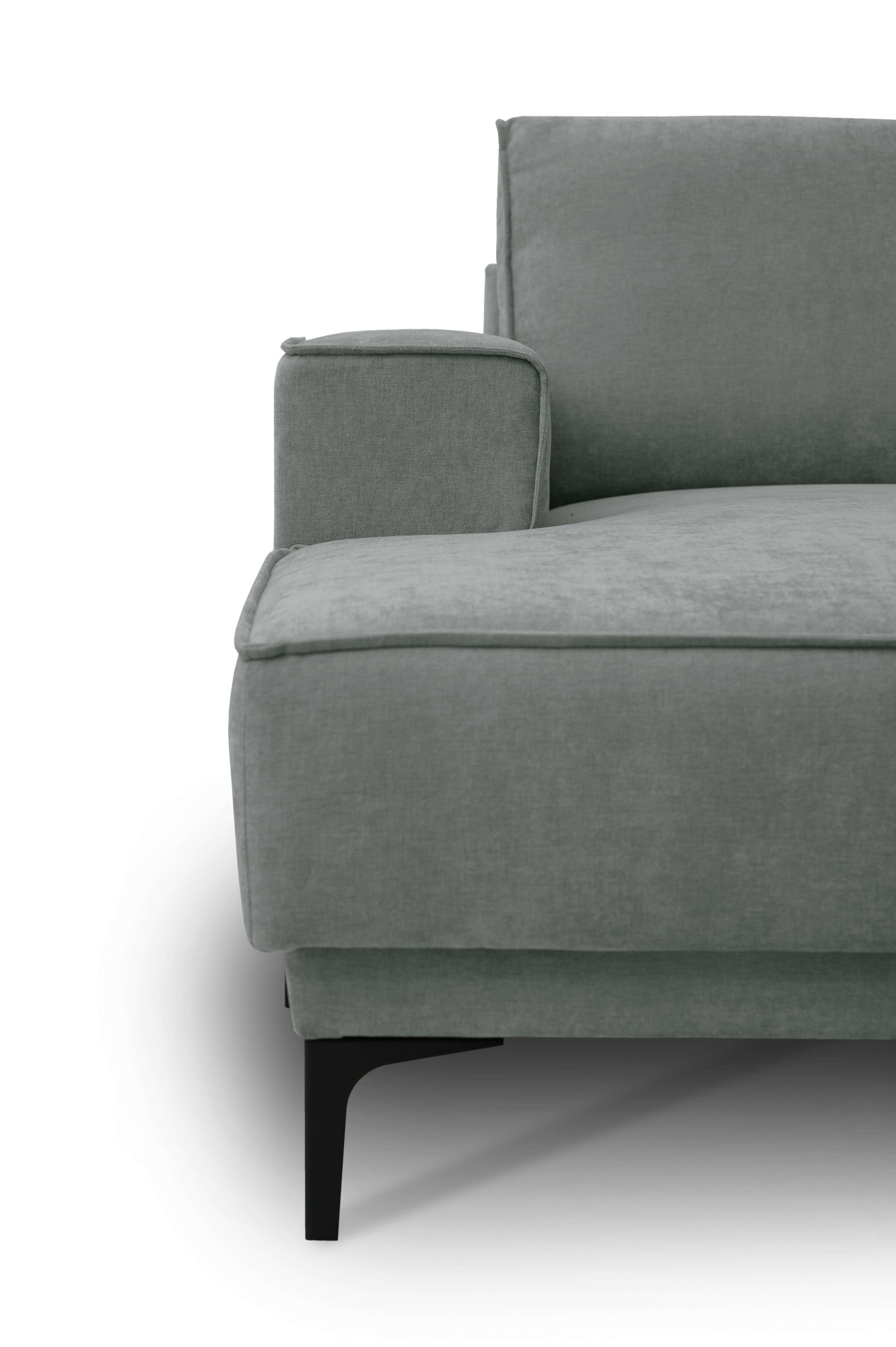 Places of Style Wohnlandschaft »XXL Sofa Oland, Struktur, Flachgewebe, Luxus-Microfaser, Boucle«, U-Form, 342 cm, Wellenunterfederung, Skandi-Design, Metallfüße