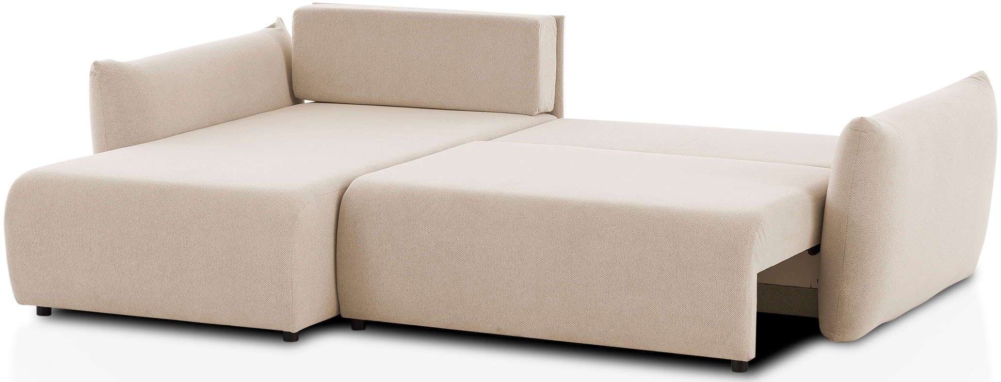 Home affaire Ecksofa »MAVAS Schlafsofa mit Bettkasten, L-Form,« ca.257/127cm (Liegefläche 212/145 cm), Cord, Chenille, Struktur