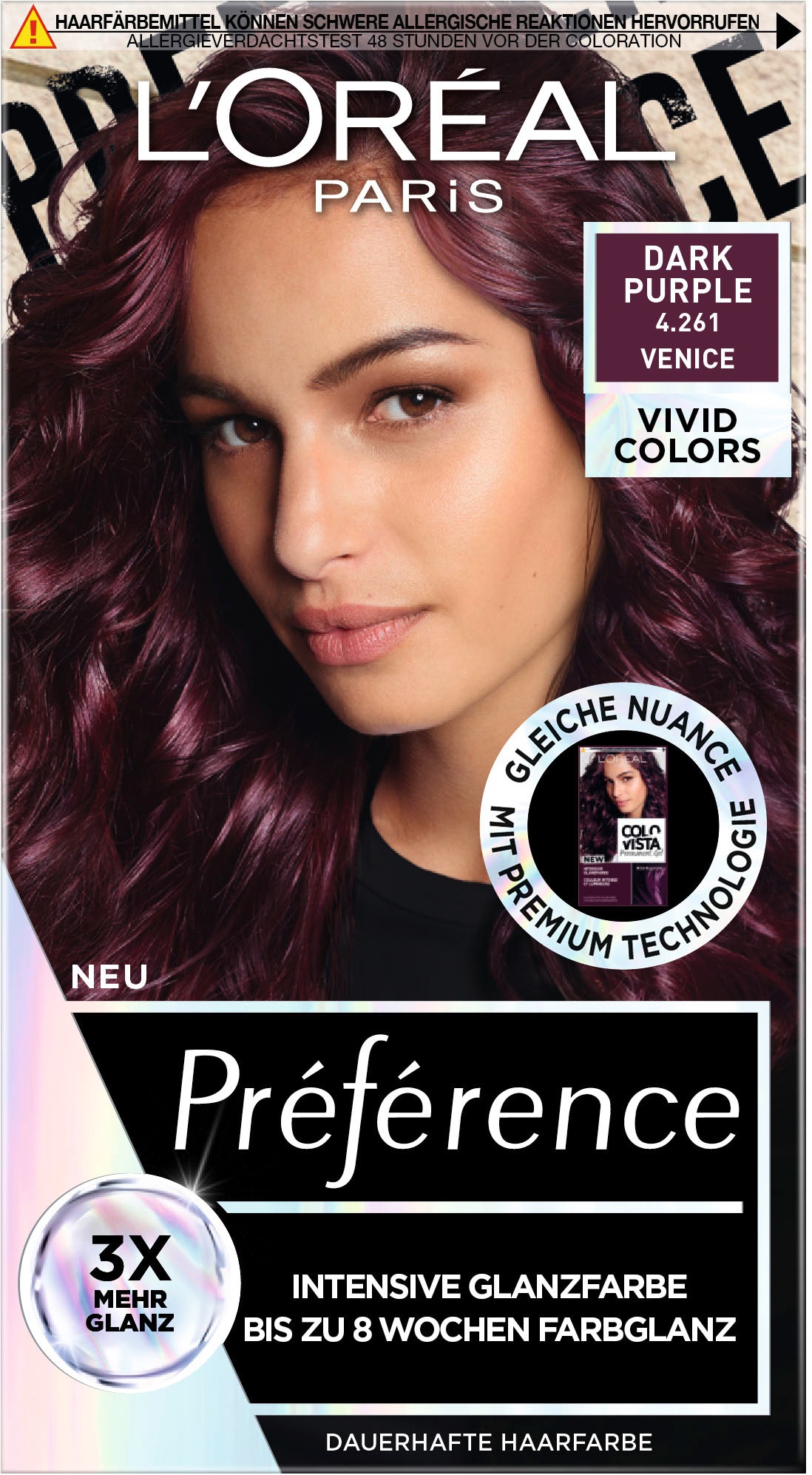 L'ORÉAL PARIS Coloration »Préférence Vivid Colors«, (Packung, 3 tlg.), mit pflegender Formel