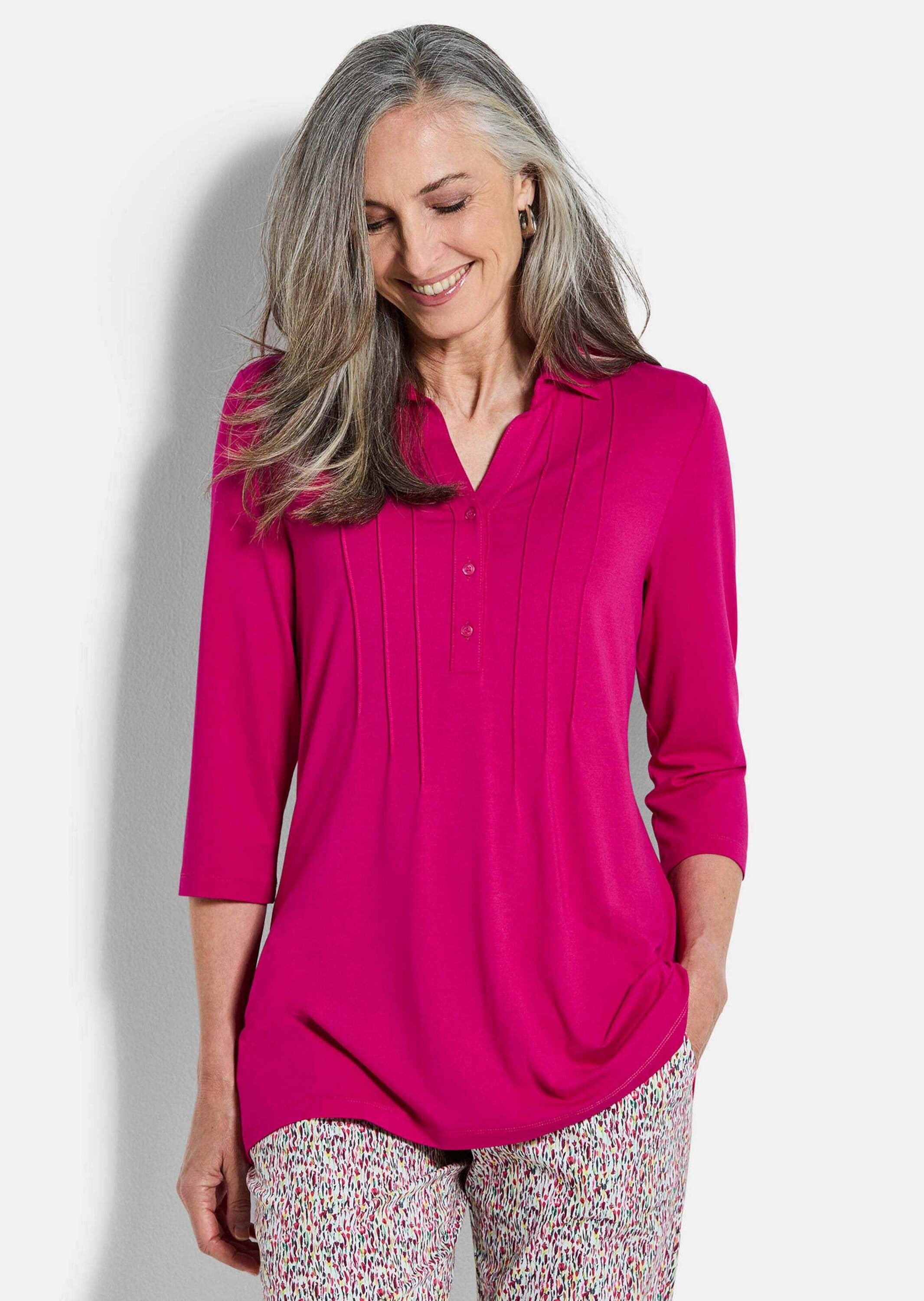 GOLDNER Tunika »Kurzgröße Tunikashirt aus Jersey mit Biesen«