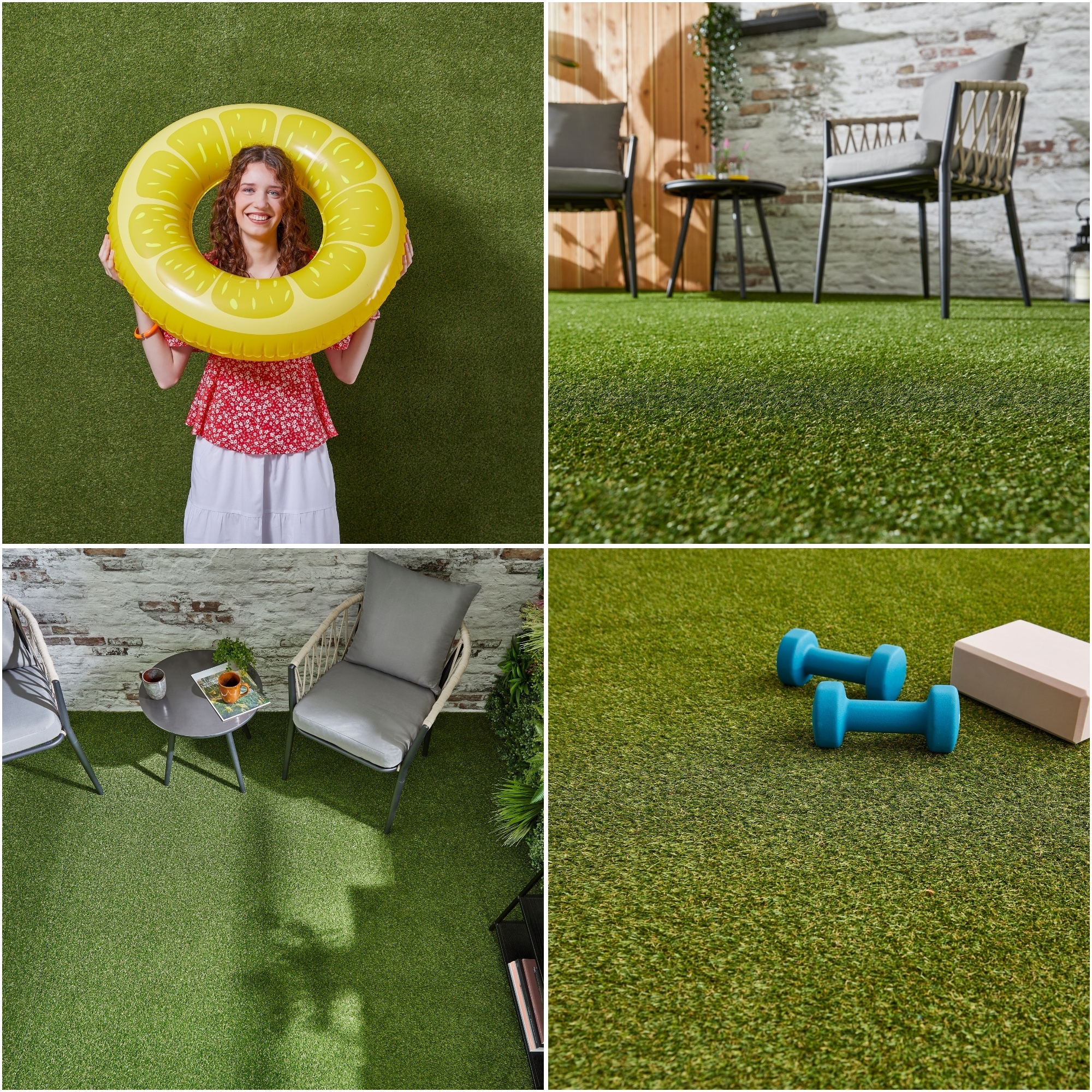 Andiamo Kunstrasen »Rasenteppich Jever« rechteckig 20 mm Höhe natürliche Optik, mit Drainagefunktion, für Balkon, Terrasse & Garten