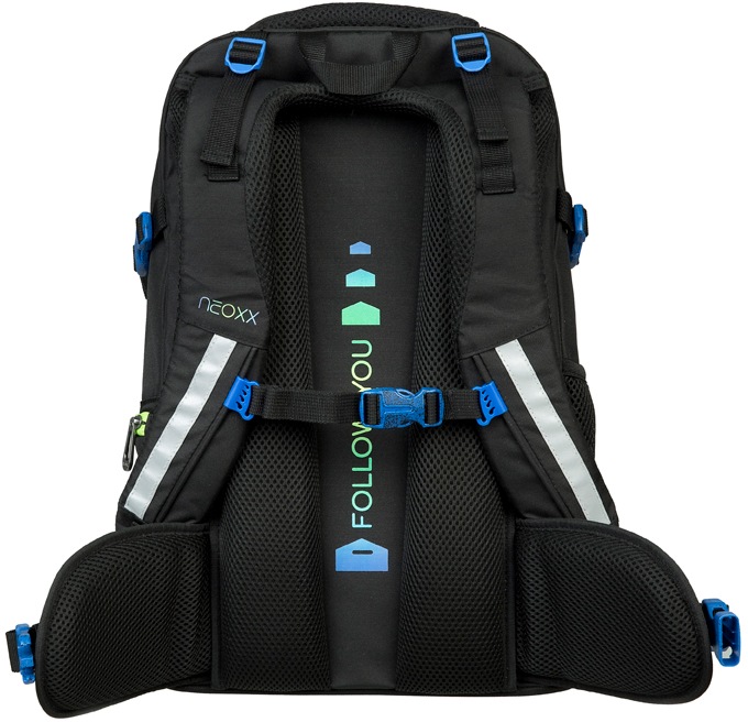 neoxx Schulrucksack »Active, Neon Flash«, reflektierende Details, aus recycelten PET-Flaschen; inklusive Schlamperetui
