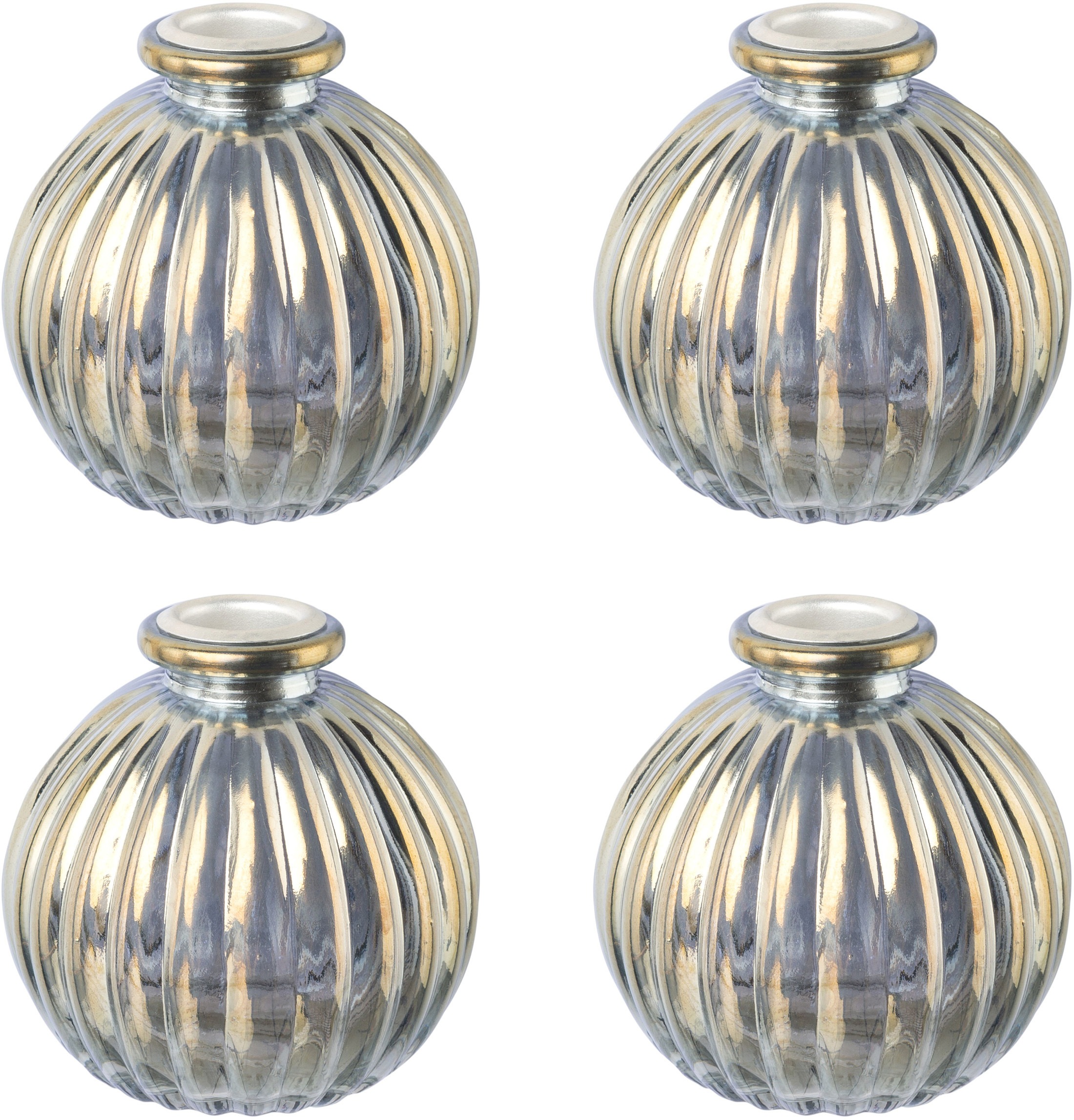 Creativ Deco Kerzenhalter »Weihnachtsdeko« Glas mit hübscher Reliefstruktur in grau, Größe B/H/T: 8 cm