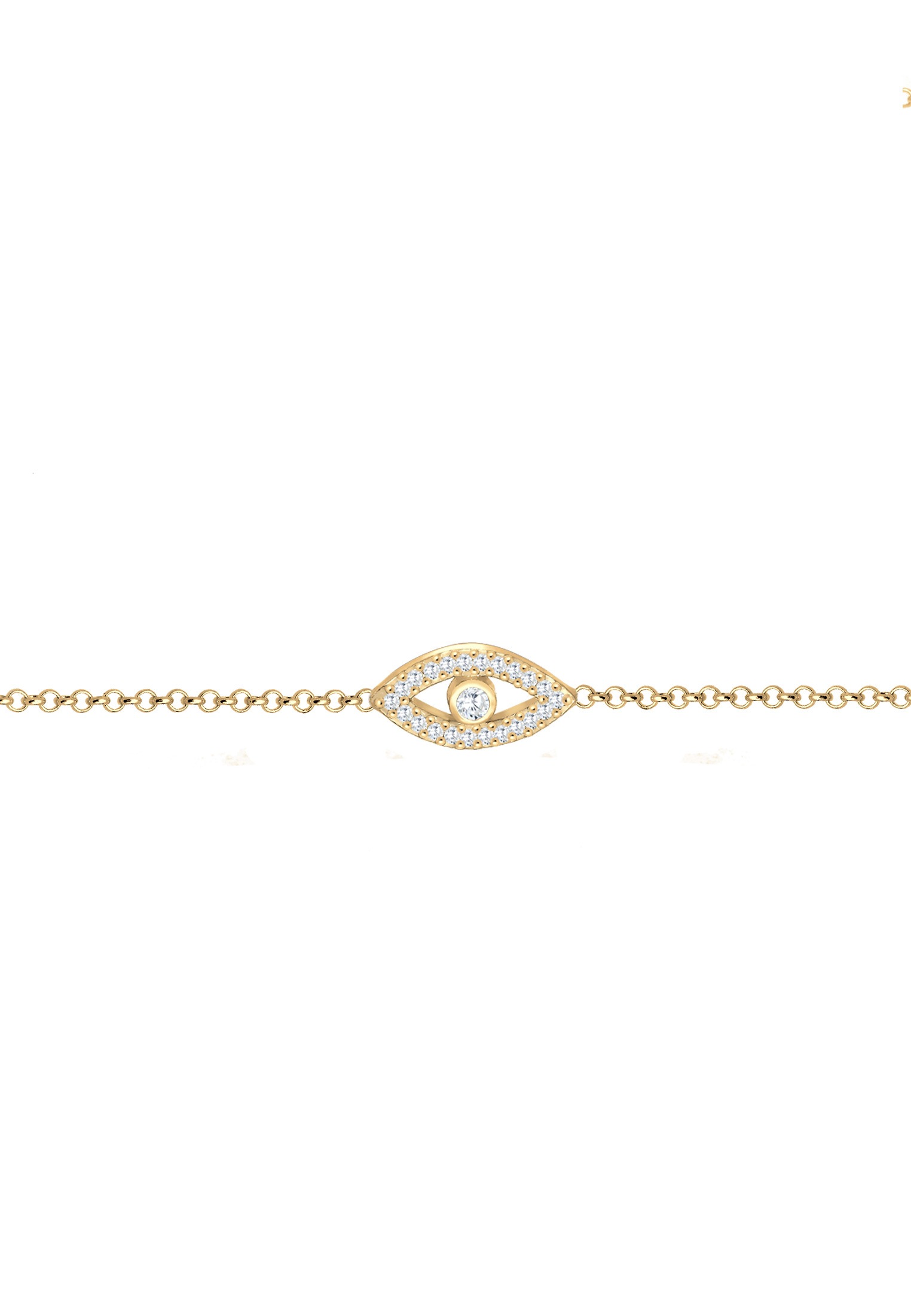 Elli Choker »Halskette Evil Eye Zirkonia Weiß 925 Sterling Silber vergoldet«