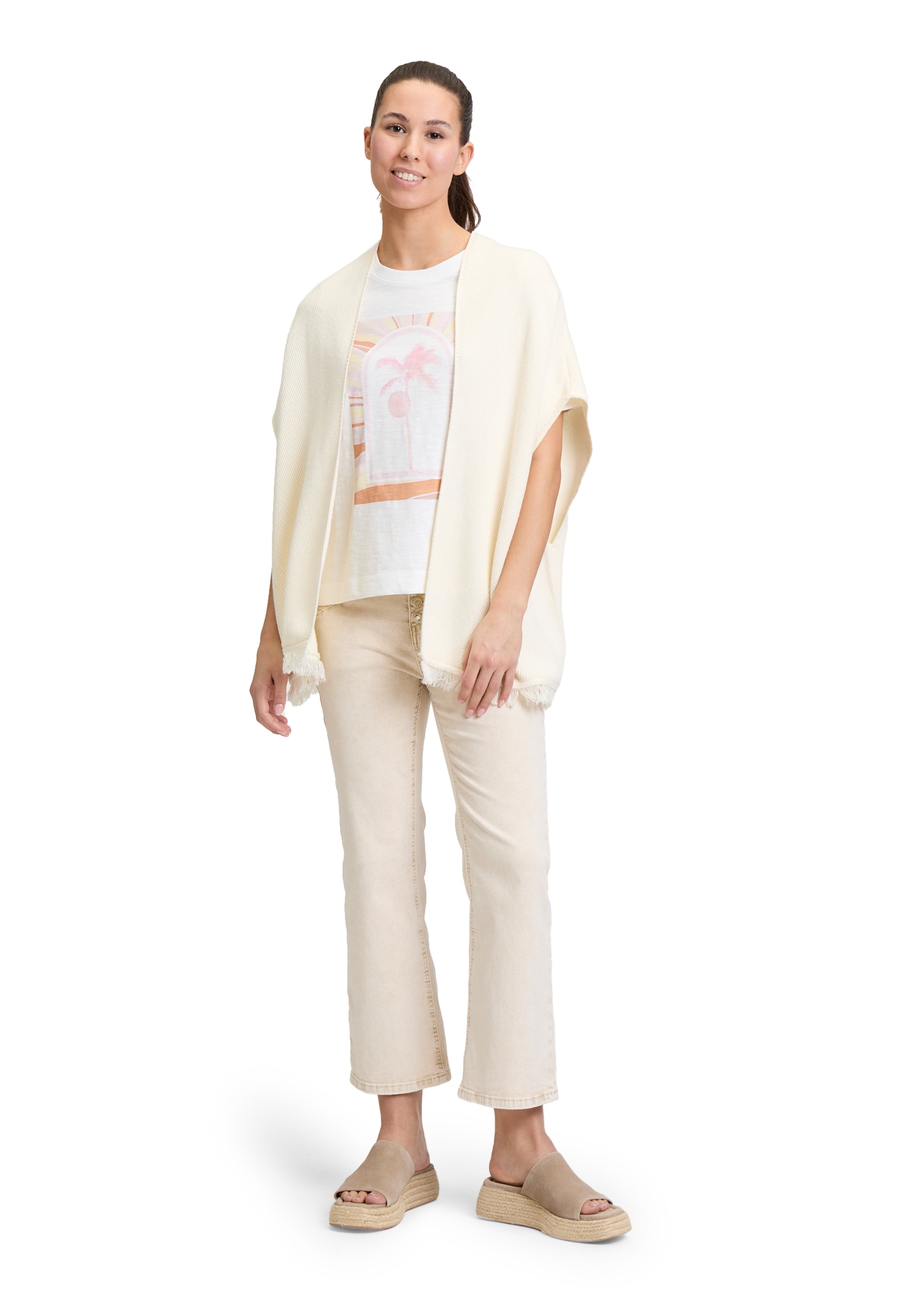 Cartoon Strickjacke »Strick-Poncho mit Stickerei«