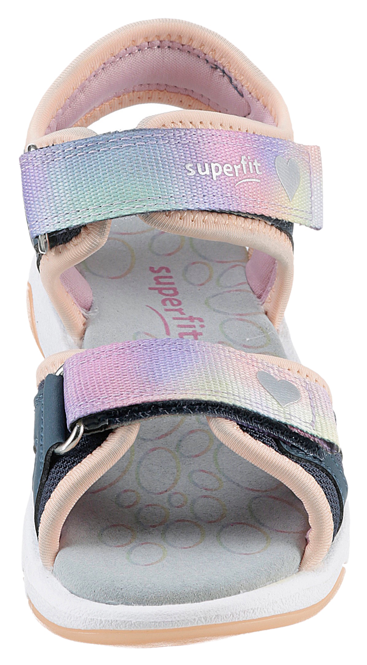 Superfit Sandale »PEBBLES WMS: mittel«, Sommerschuh, Klettschuh, Sandalette, mit süßen Glitzerverschlüssen