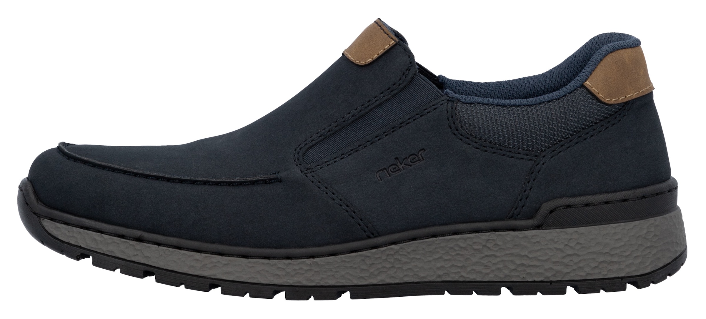 Rieker Slipper, mit kontrastfarbenen Besätzen, bequeme Form