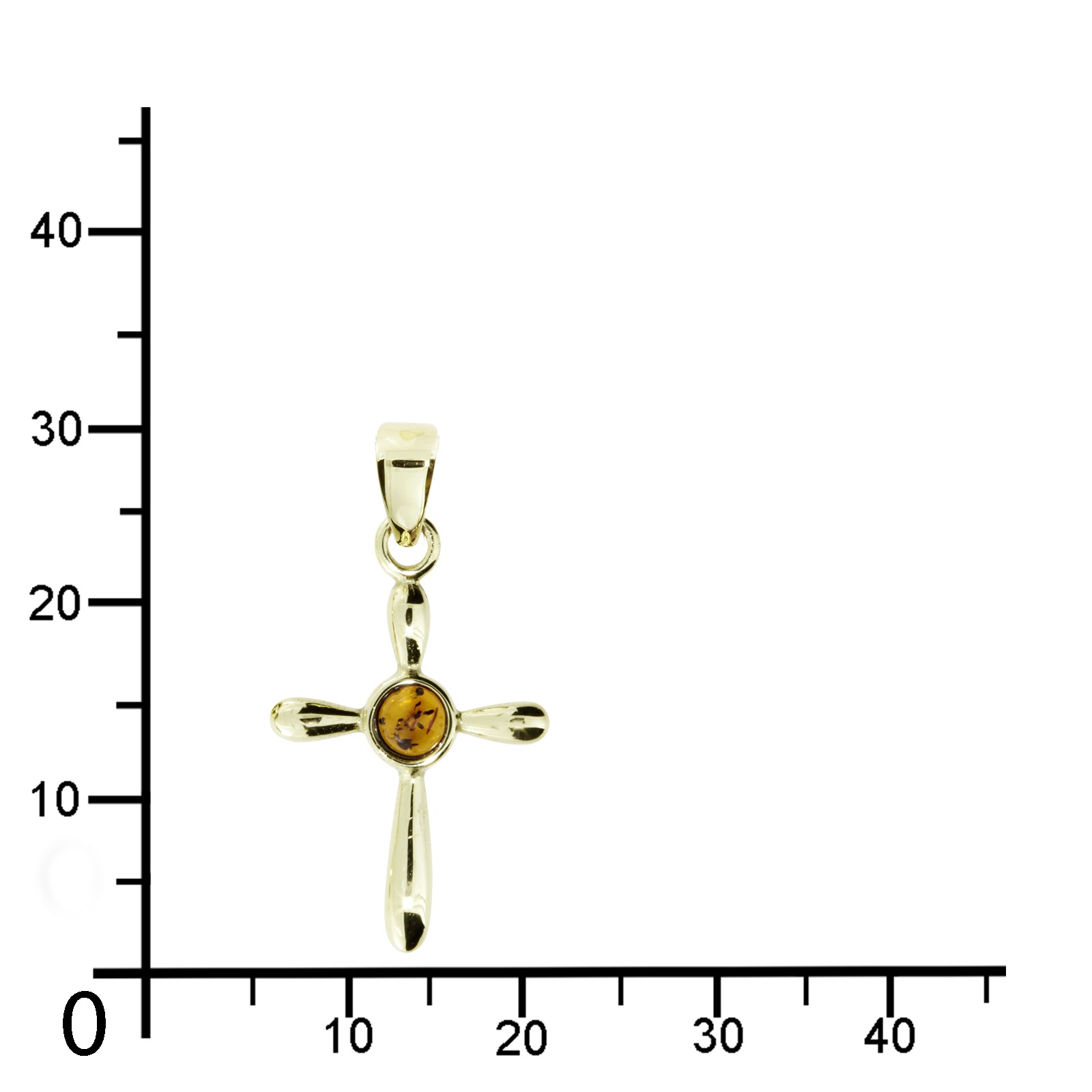 OSTSEE-SCHMUCK Kettenanhänger »- Kreuz 24 x 16 - Silber 925/000, vergoldet - Bernstein«