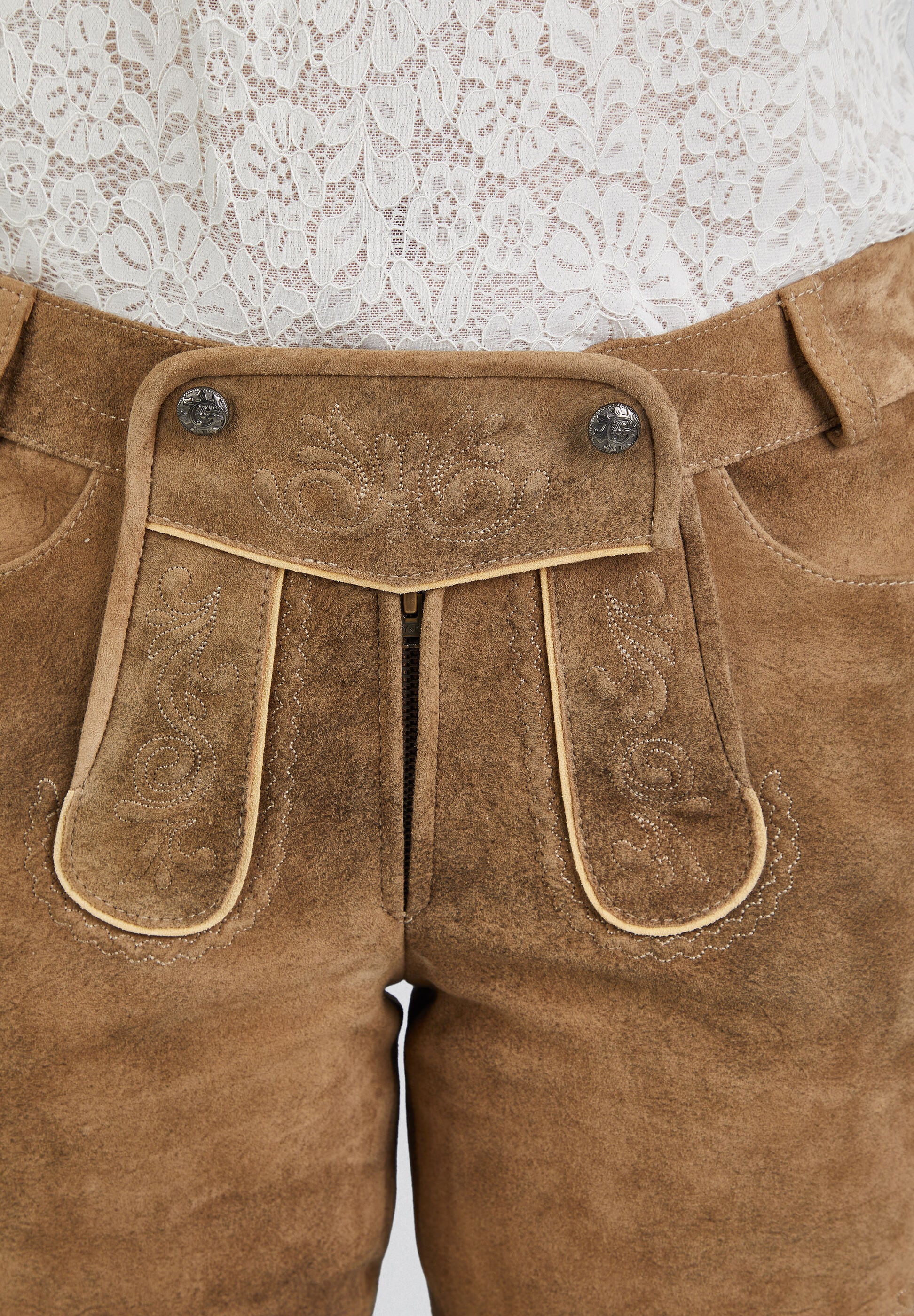 Spieth & Wensky Lederhose »Giana«  mit dezenten Stickereien an den Beinen