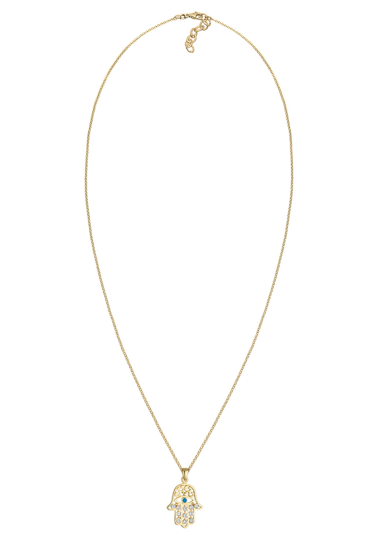Elli Lange Kette »Halskette Hamsa Evil Eye Kristalle Schutzsymbol 925 Silber«