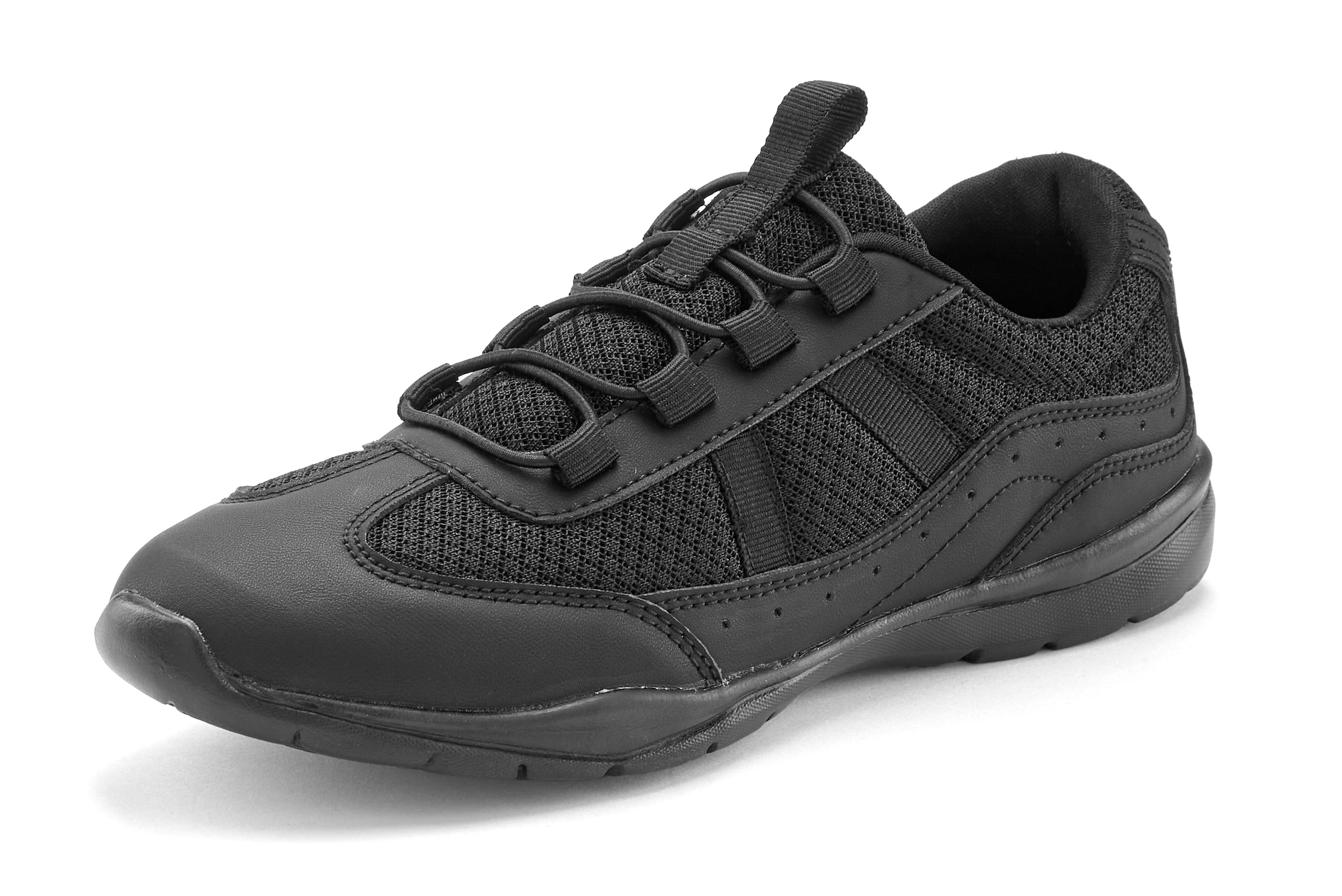 LASCANA Sneaker, Slip-On Freizeitschuh, Halbschuh mit elastischen Schnürbändern VEGAN