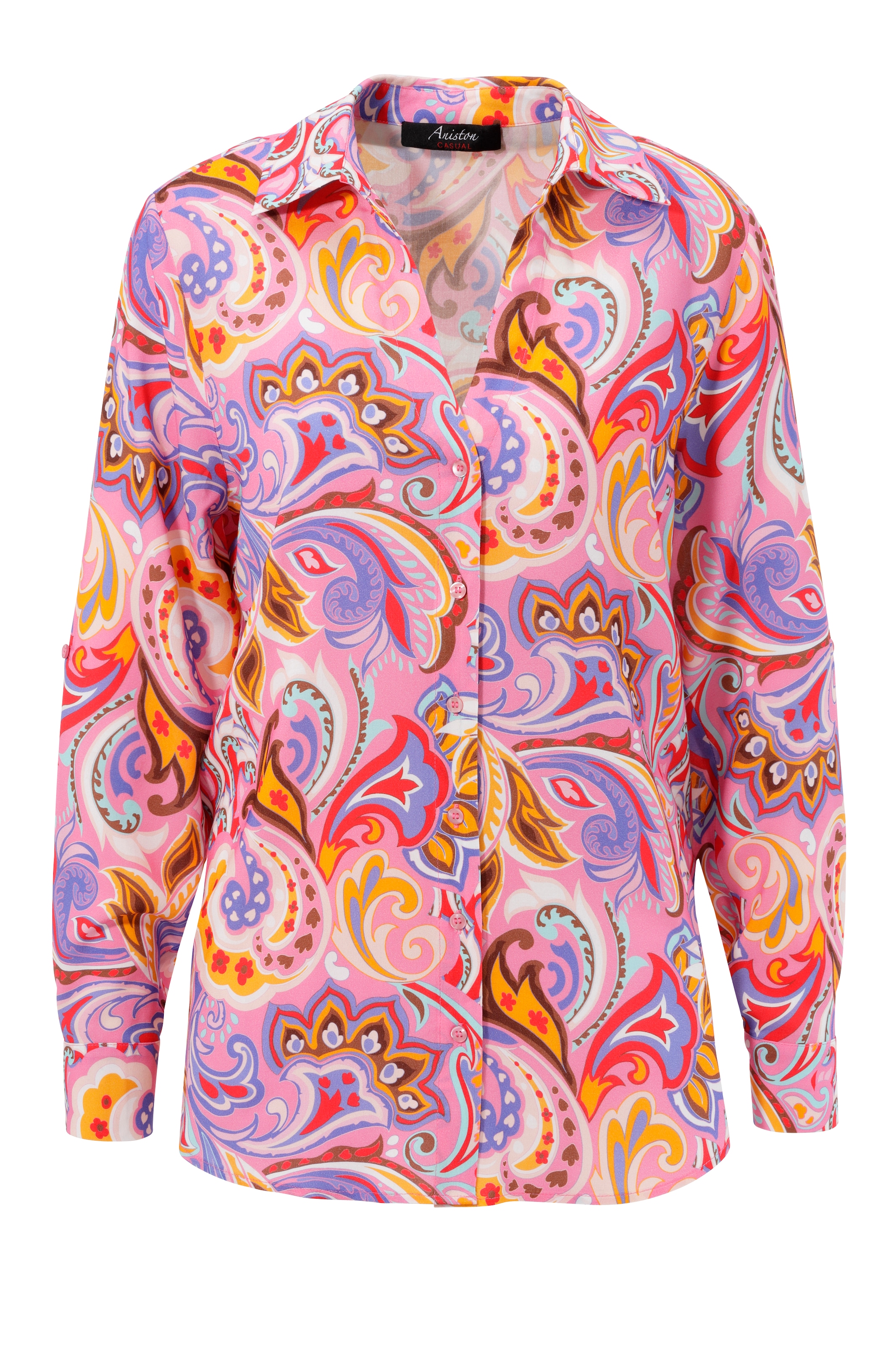 Aniston CASUAL Hemdbluse, graphische Paisley-Muster - jedes Teil ein Unikat