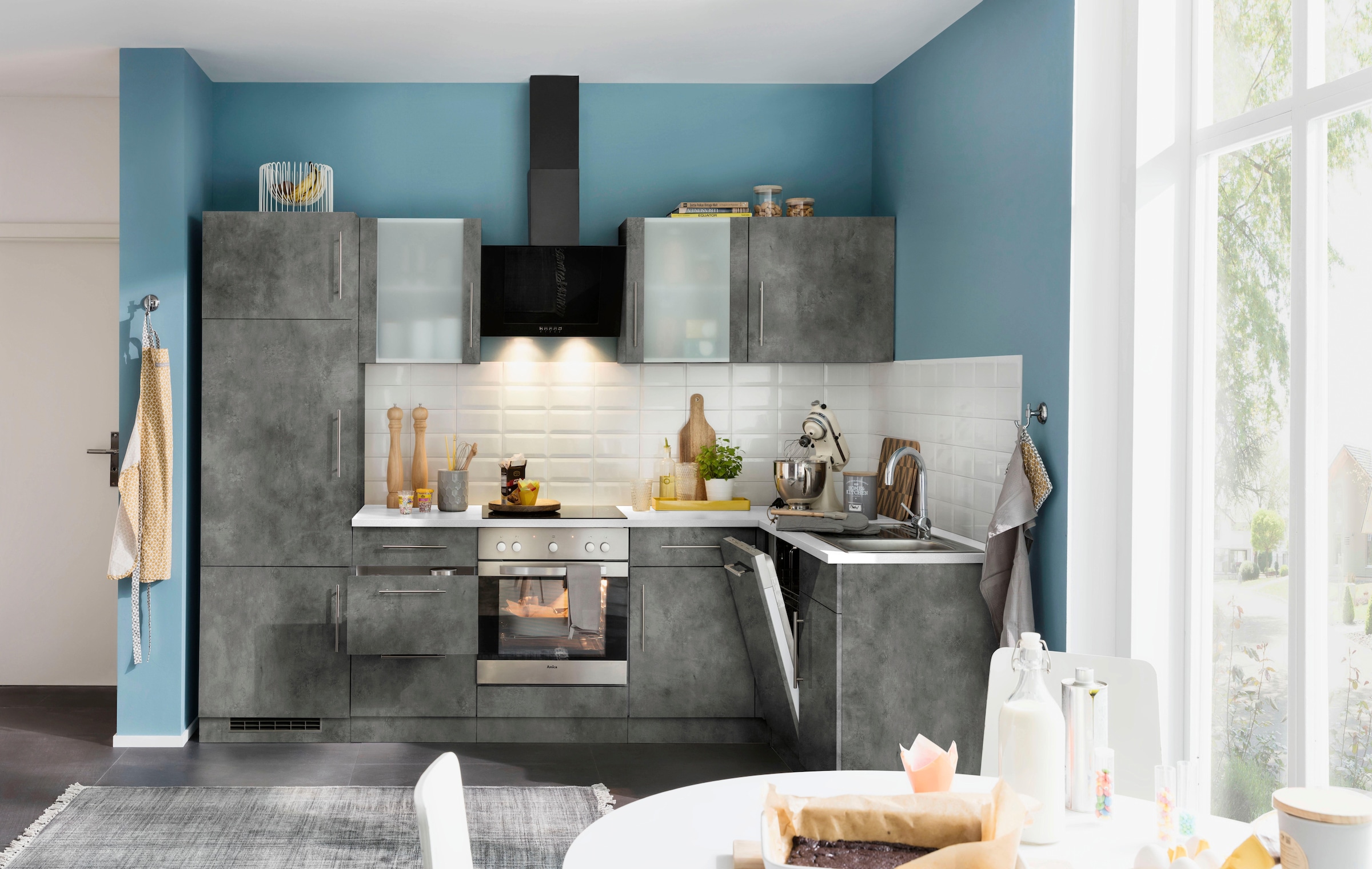 wiho Küchen Winkelküche »Cali«, mit E-Geräten, Stellbreite 280 x 170 cm  bestellen online bei OTTO