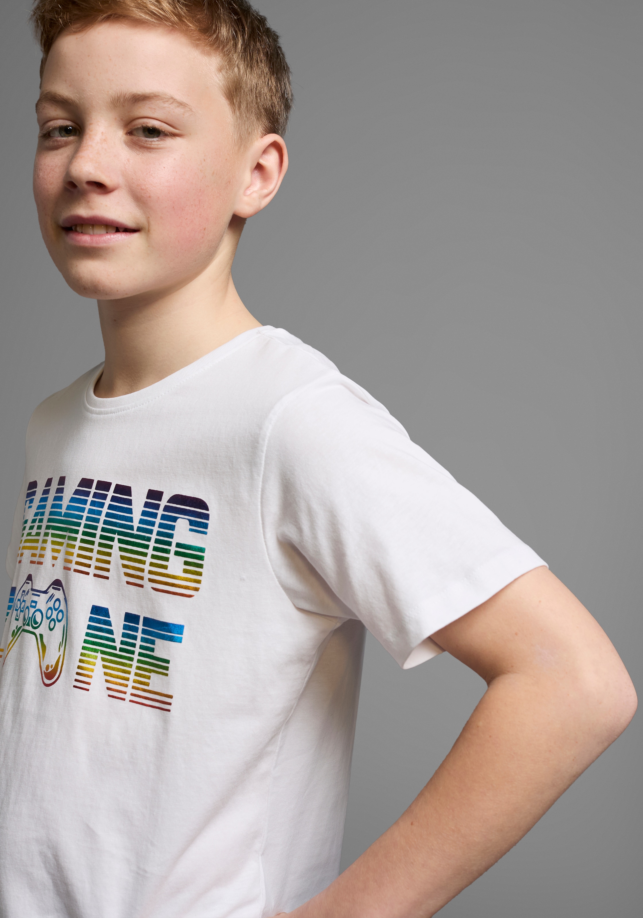 KIDSWORLD T-Shirt »GAMING ZONE«, Kurzarm, Basic-Passform, bedruckt, Rundhalsausschnitt