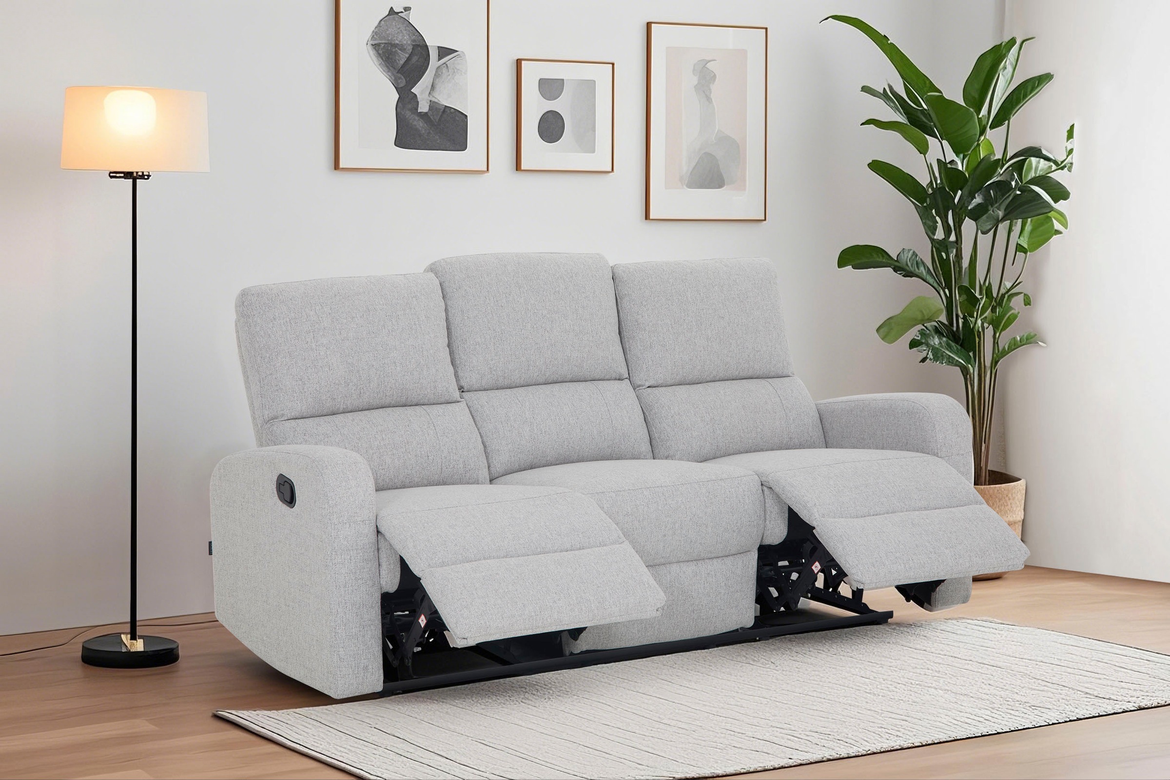 Home affaire 3-Sitzer »TOURNAY manuelle Relaxfunktion, Liegefunktion (105°-135°), Webstoff«, Reclinerfunktion in 2 Sitzen (links u. rechts)