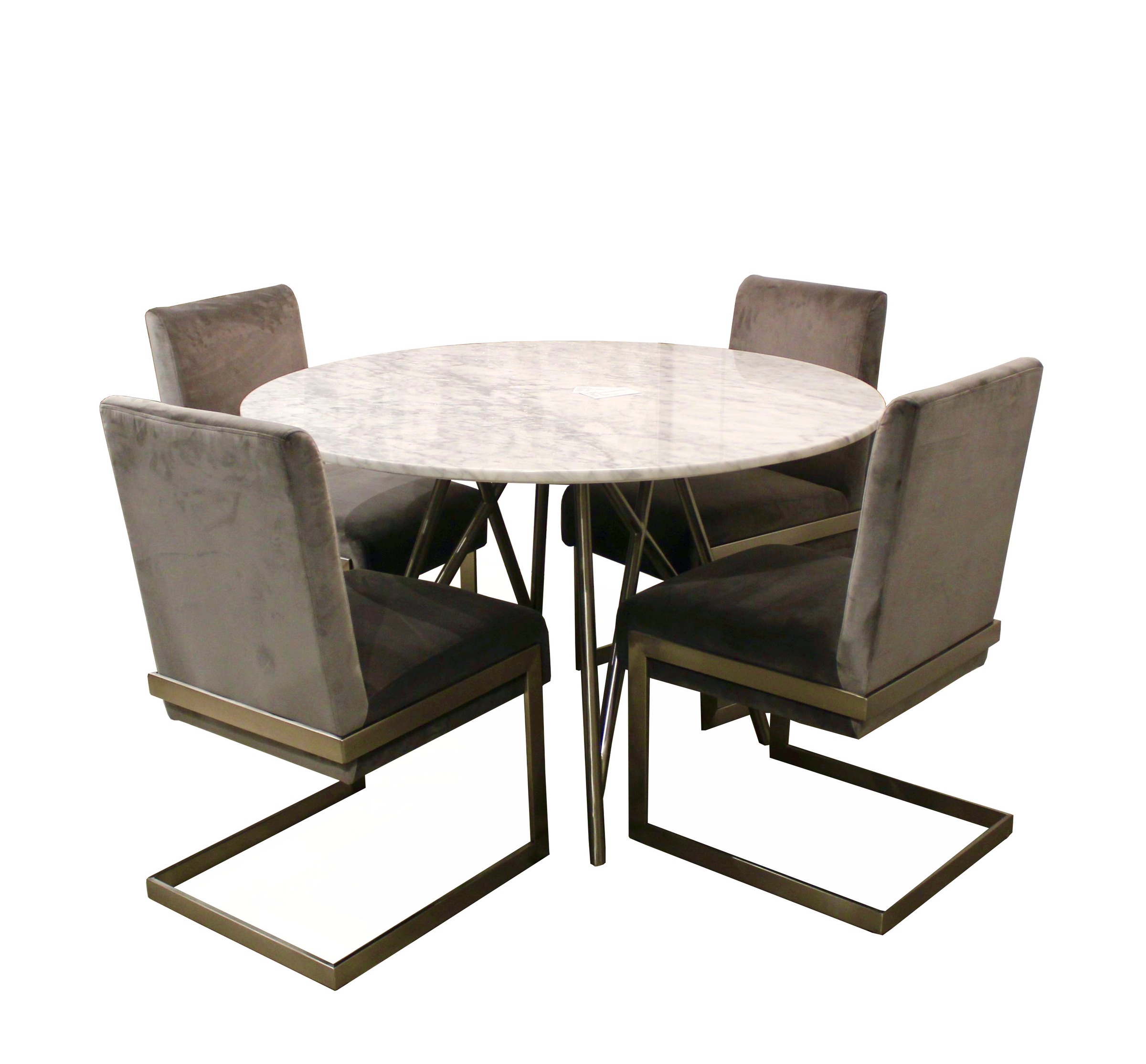 Leonique Esszimmerstuhl »Coral«, (Set), 2 St., 2er Set Polsterstühle, Edelstahl, graues Kunstleder, 45x58x89, SH 46