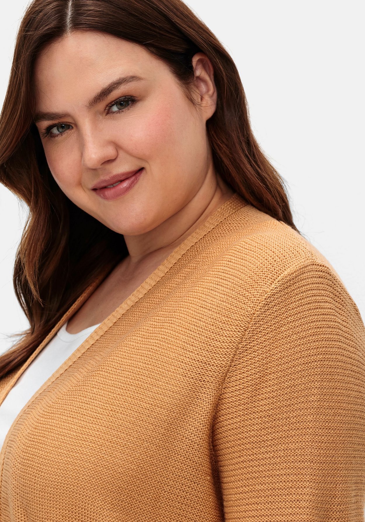 Sheego Strickjacke »Verschlusslose Strickjacke im Linksstrickmuster«