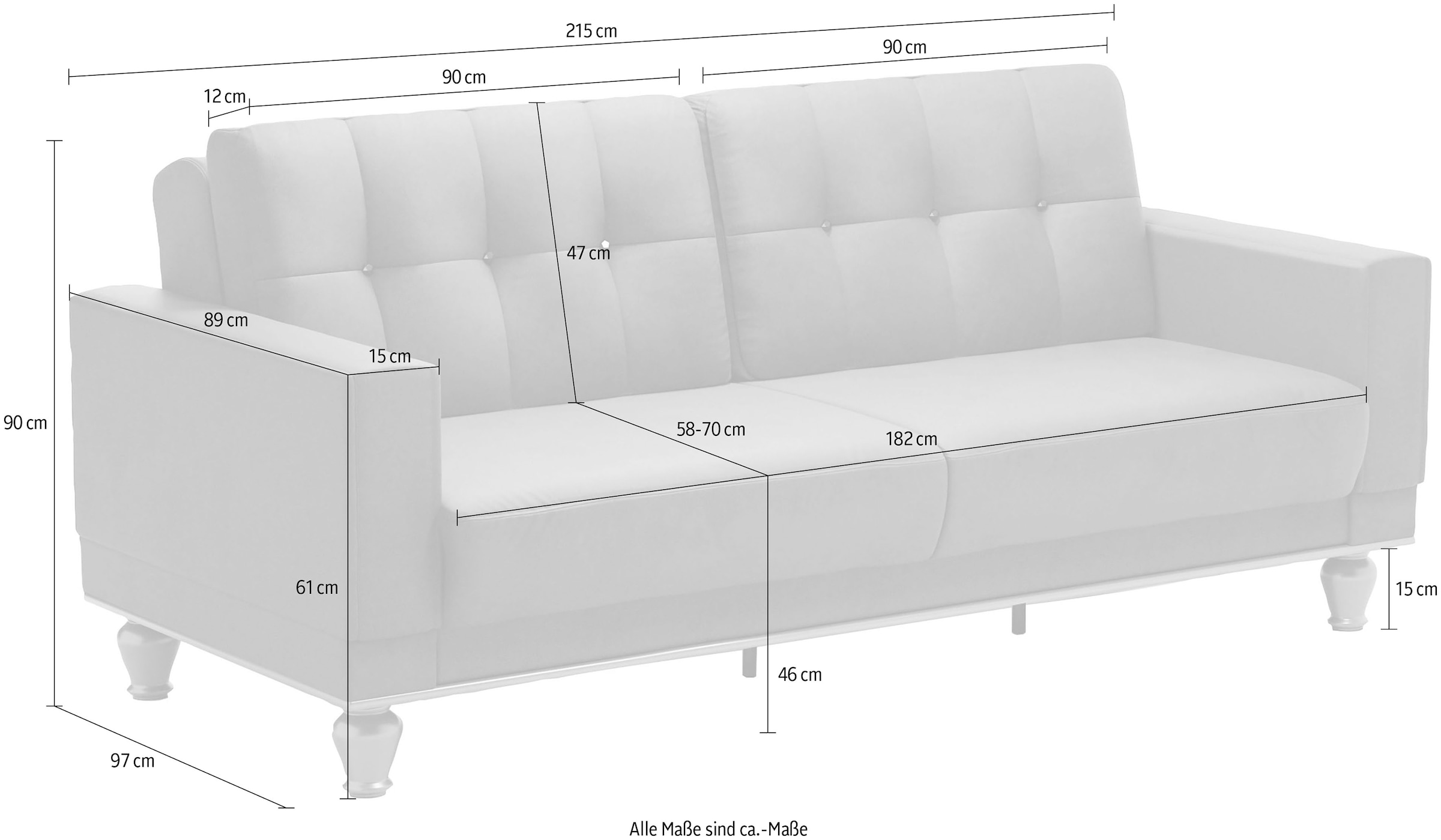 sit&more 3-Sitzer »Orient 5«, mit Strass-Stein, wahlweise mit Bettfunktion und Bettkasten