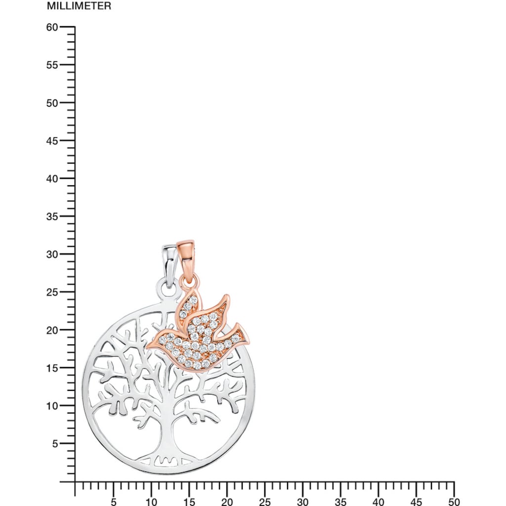 Amor Kette und Anhänger Set »Lebensbaum/Taube, 2012666«, (Set, 3 tlg.)